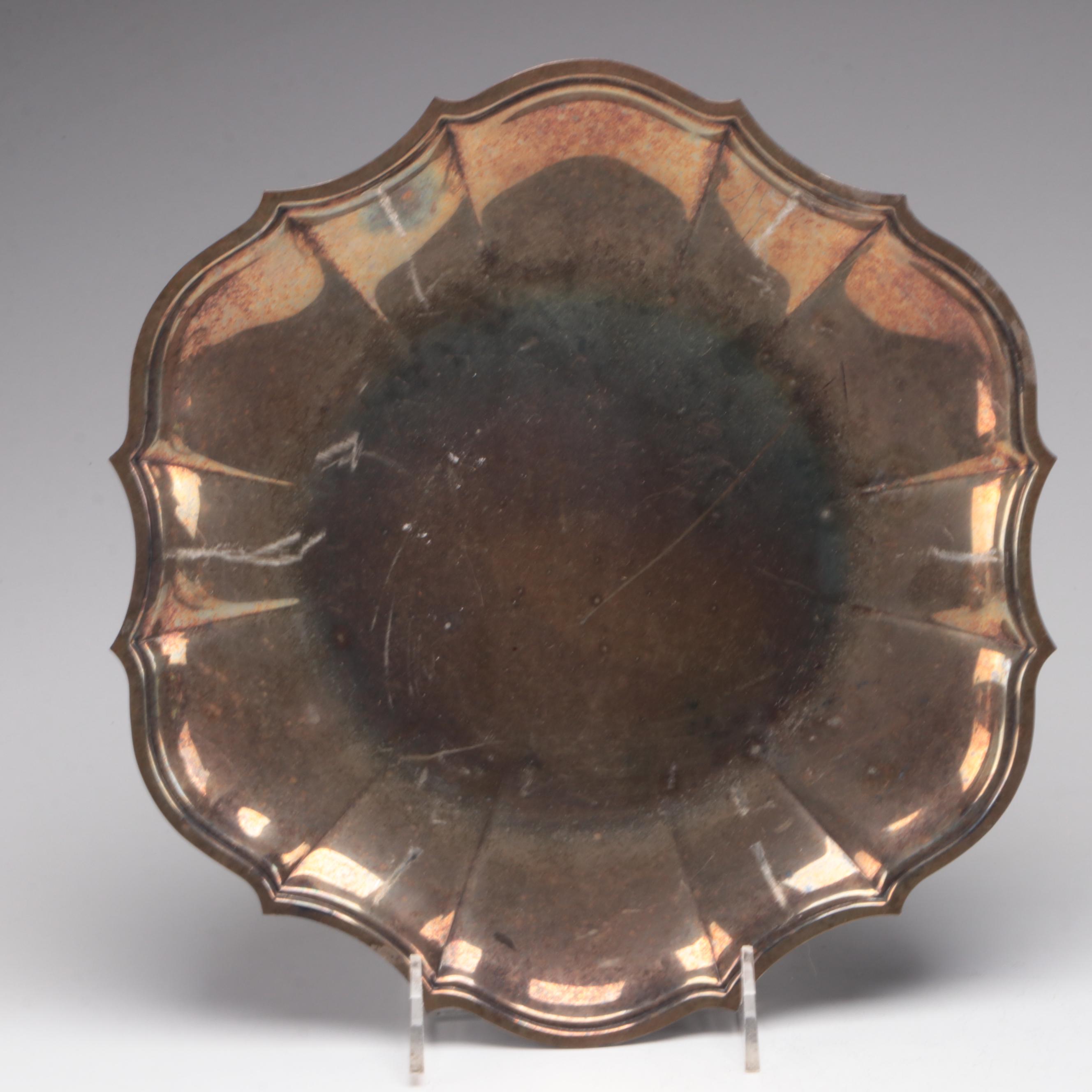 Sheridan Silver Co. Gallery Tray with Glasses and Other Silver Plate Serveware