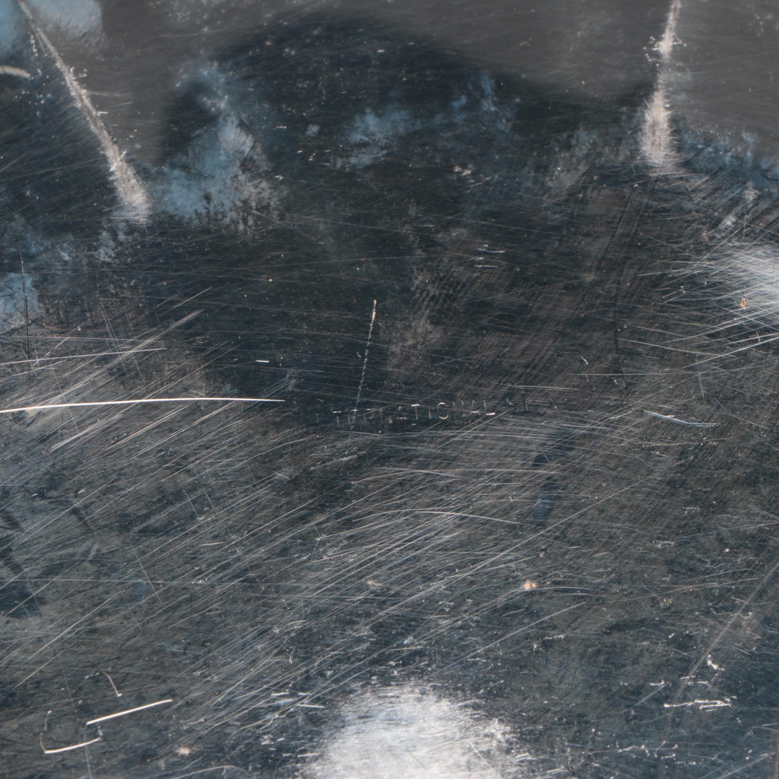 Sheridan Silver Co. Gallery Tray with Glasses and Other Silver Plate Serveware