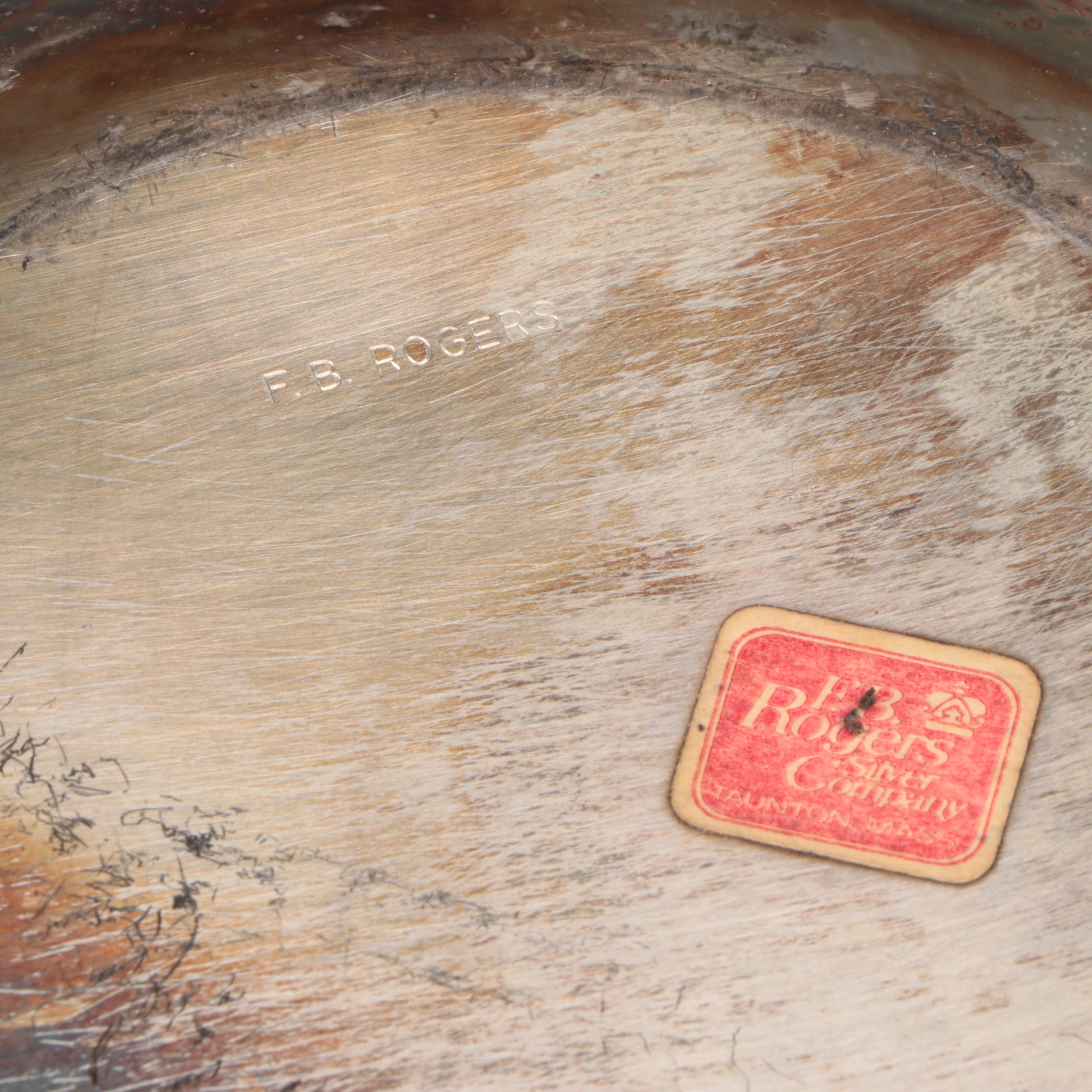 Sheridan Silver Co. Gallery Tray with Glasses and Other Silver Plate Serveware