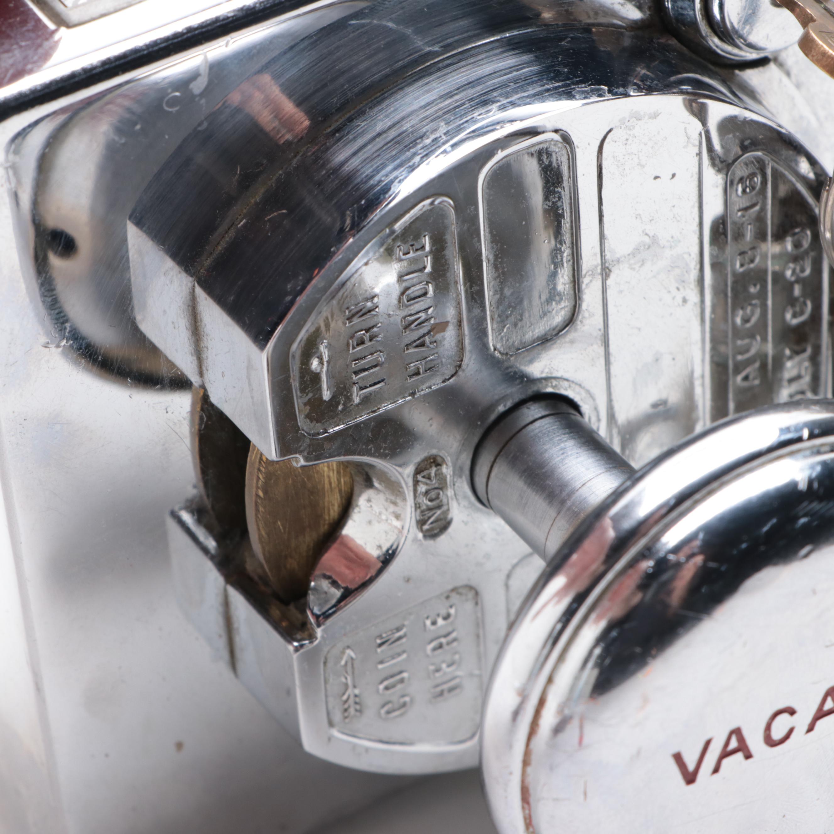 Coin Operated Bathroom Stall Door Lock with Other Bathroom Signs, Early 20th C