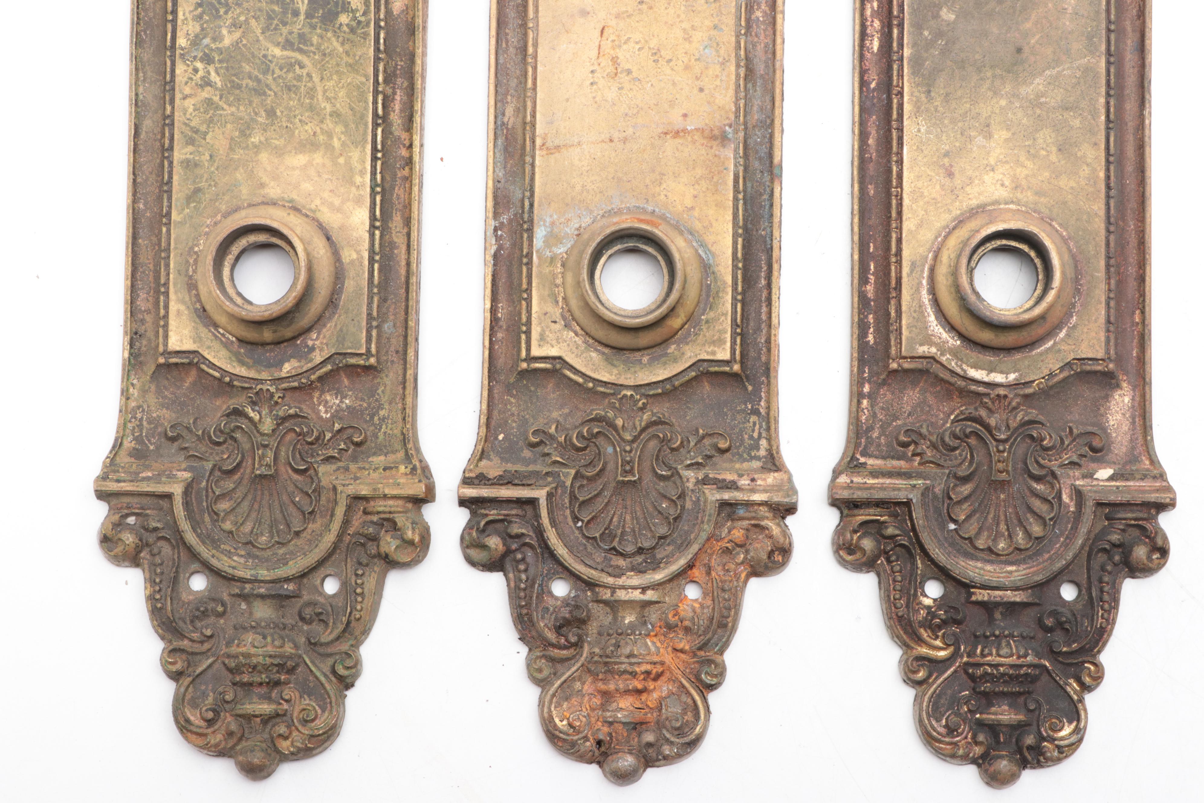 Victorian Pressed Brass Door Back Plates