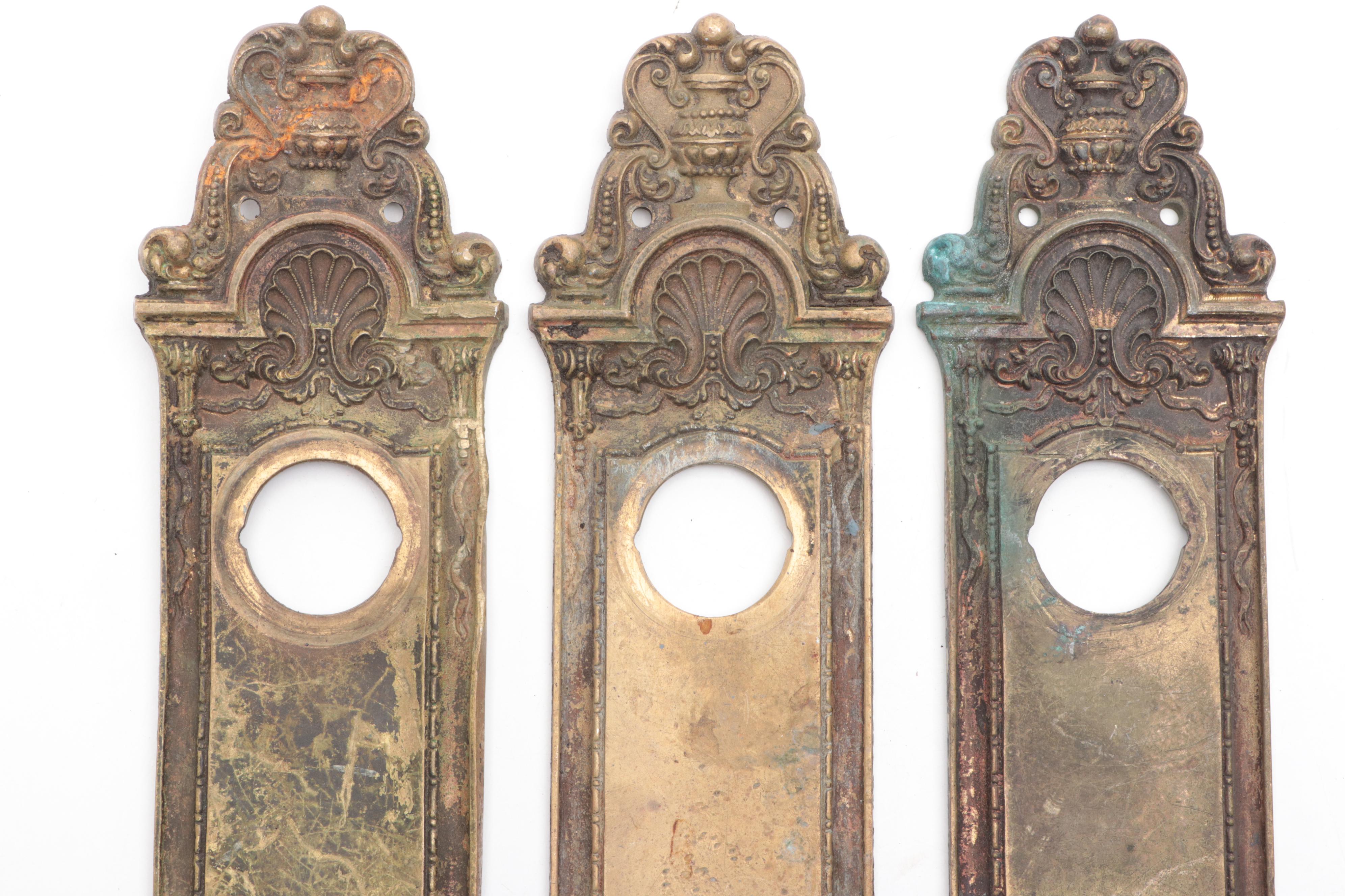 Victorian Pressed Brass Door Back Plates