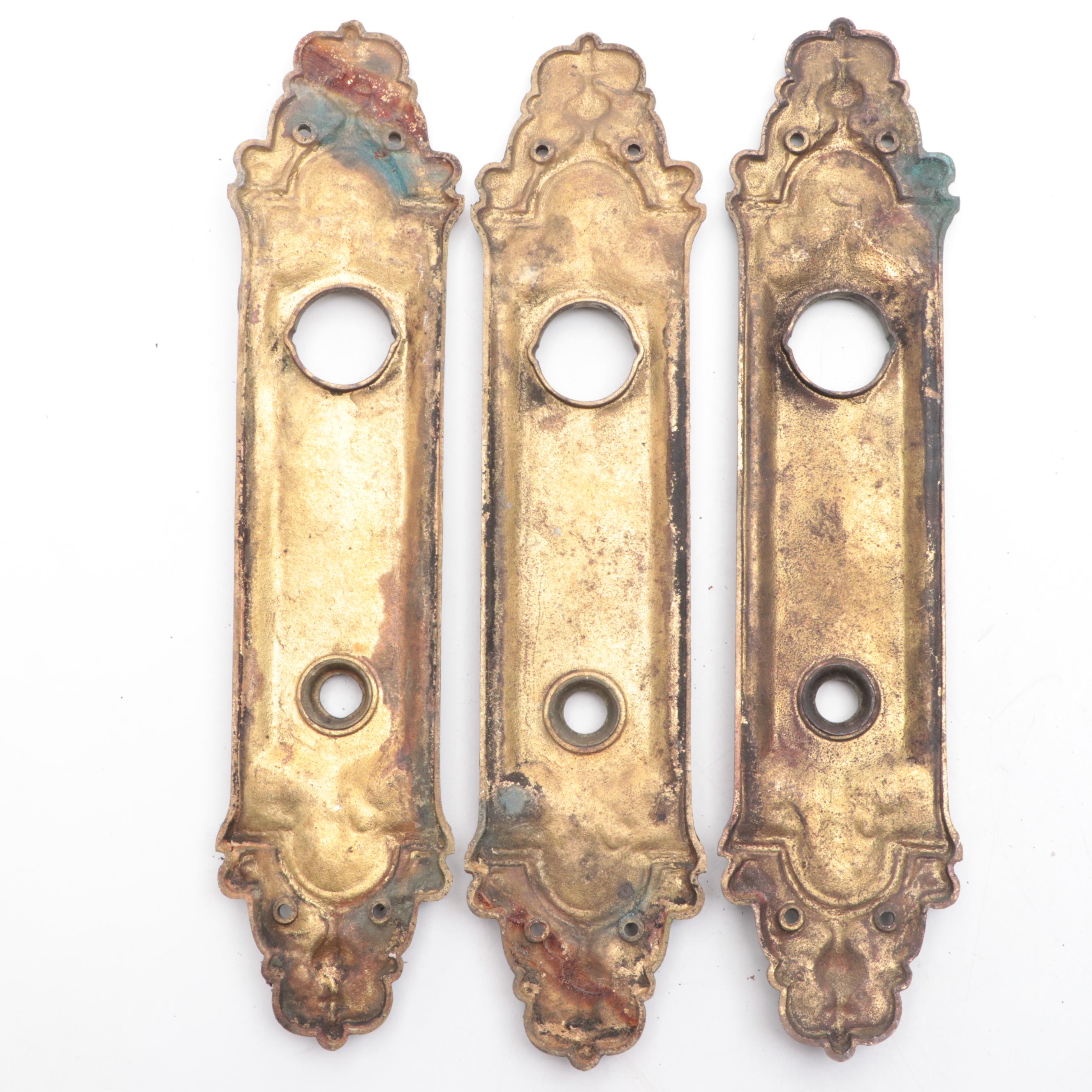 Victorian Pressed Brass Door Back Plates