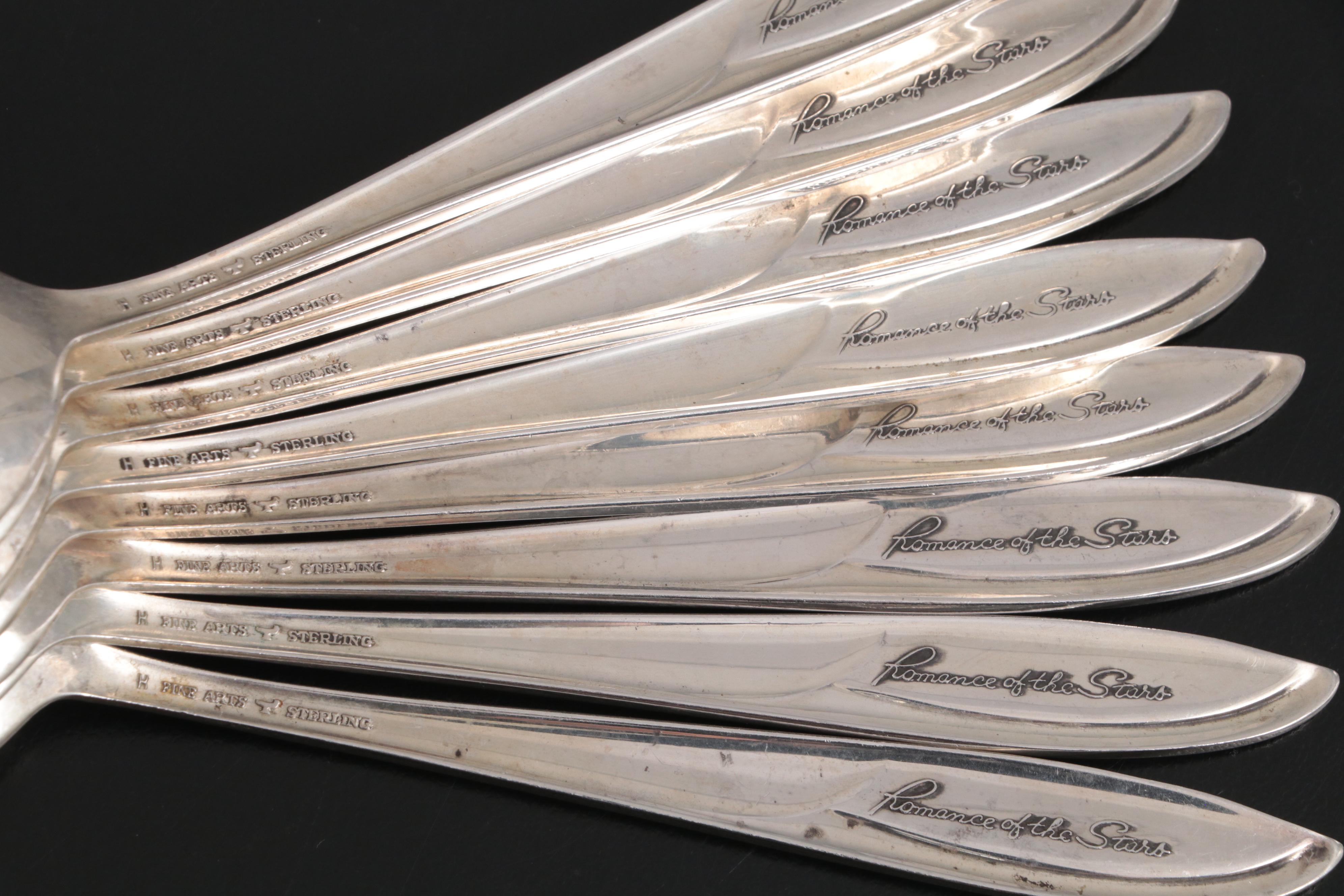 Fine Arts Sterling "Romance of the Stars" Sterling Silver Flatware, Mid-20th C.