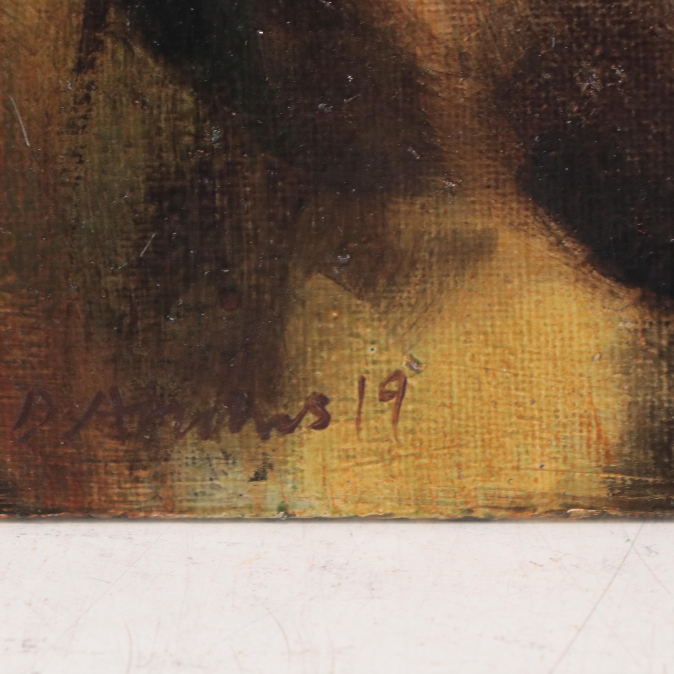 David Andrews Oil Painting "Dog Portrait," 2019