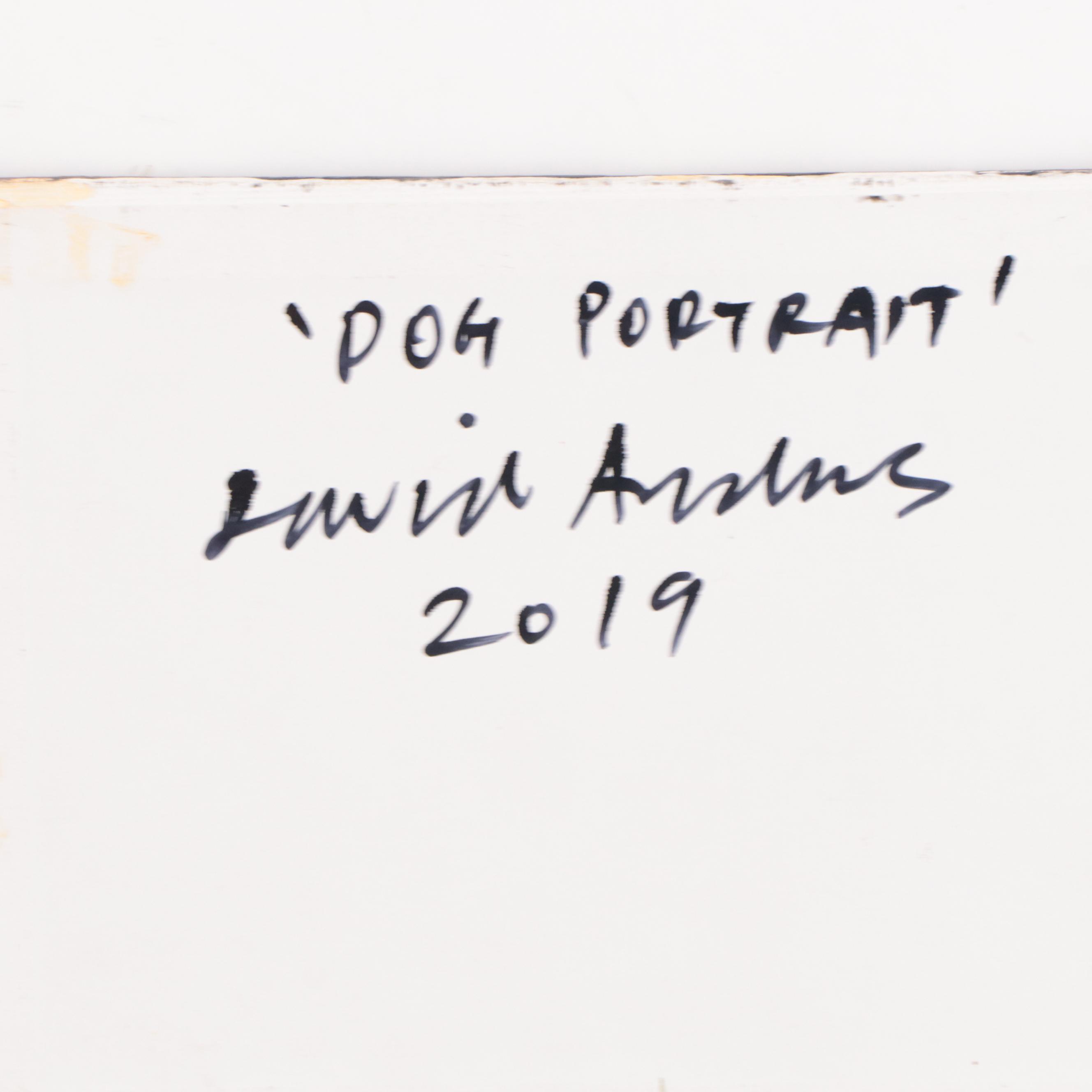 David Andrews Oil Painting "Dog Portrait," 2019