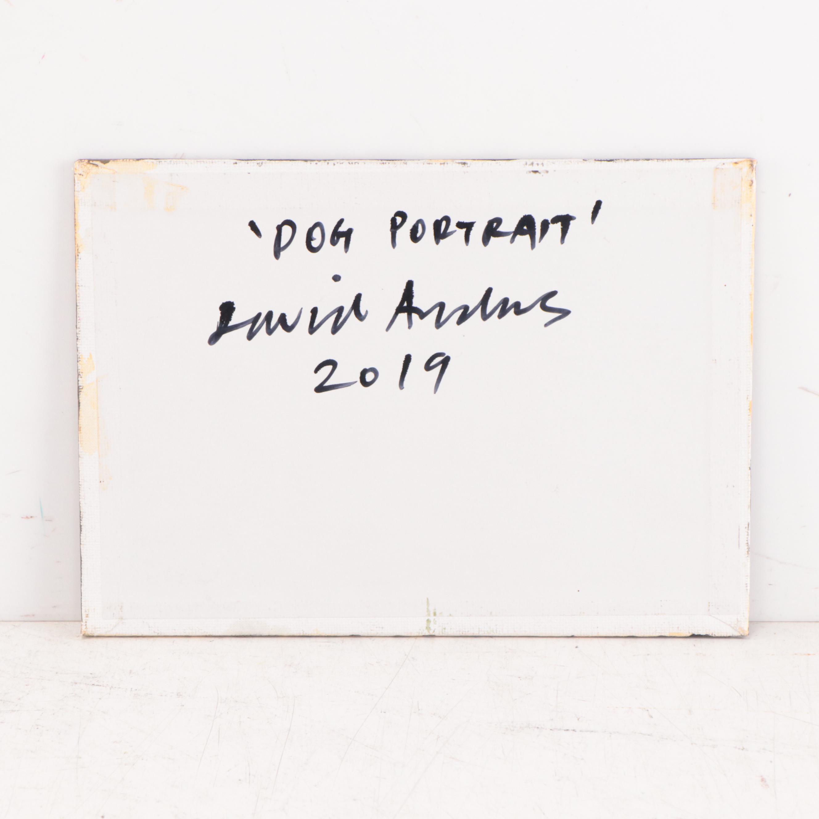 David Andrews Oil Painting "Dog Portrait," 2019