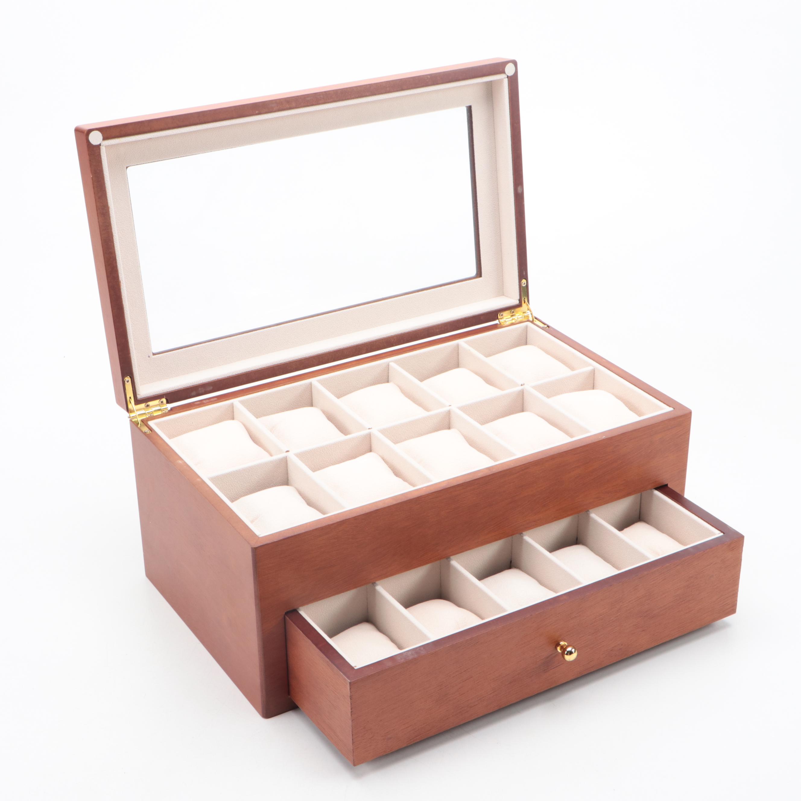 20 Watch Compartment Wooden Watch Case EBTH