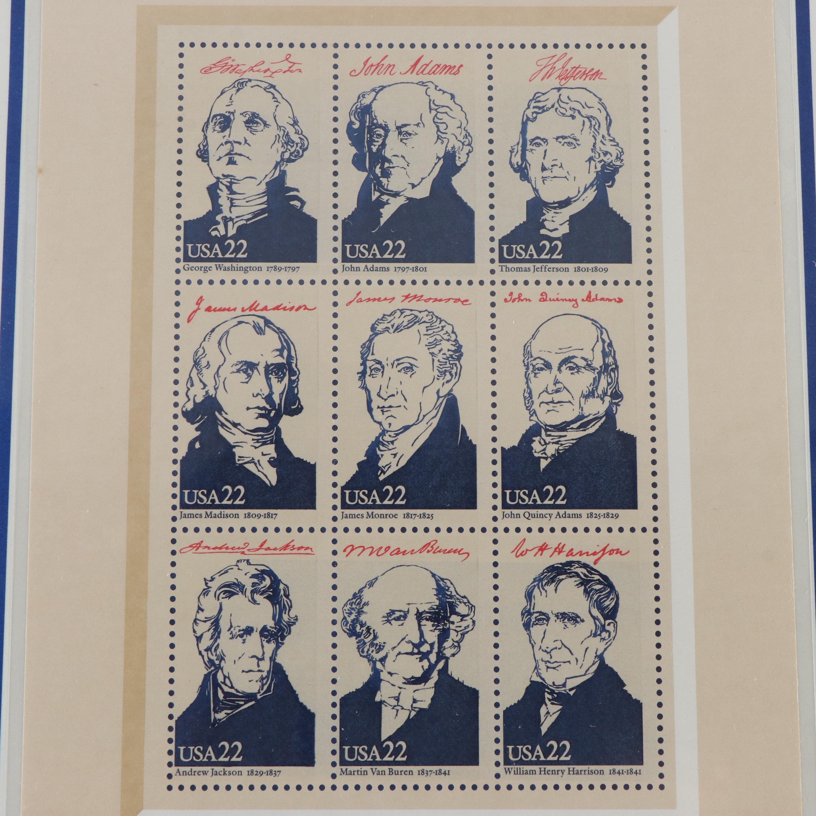 Twenty-Eight Panels of U.S. Commemorative Stamp Plate Blocks