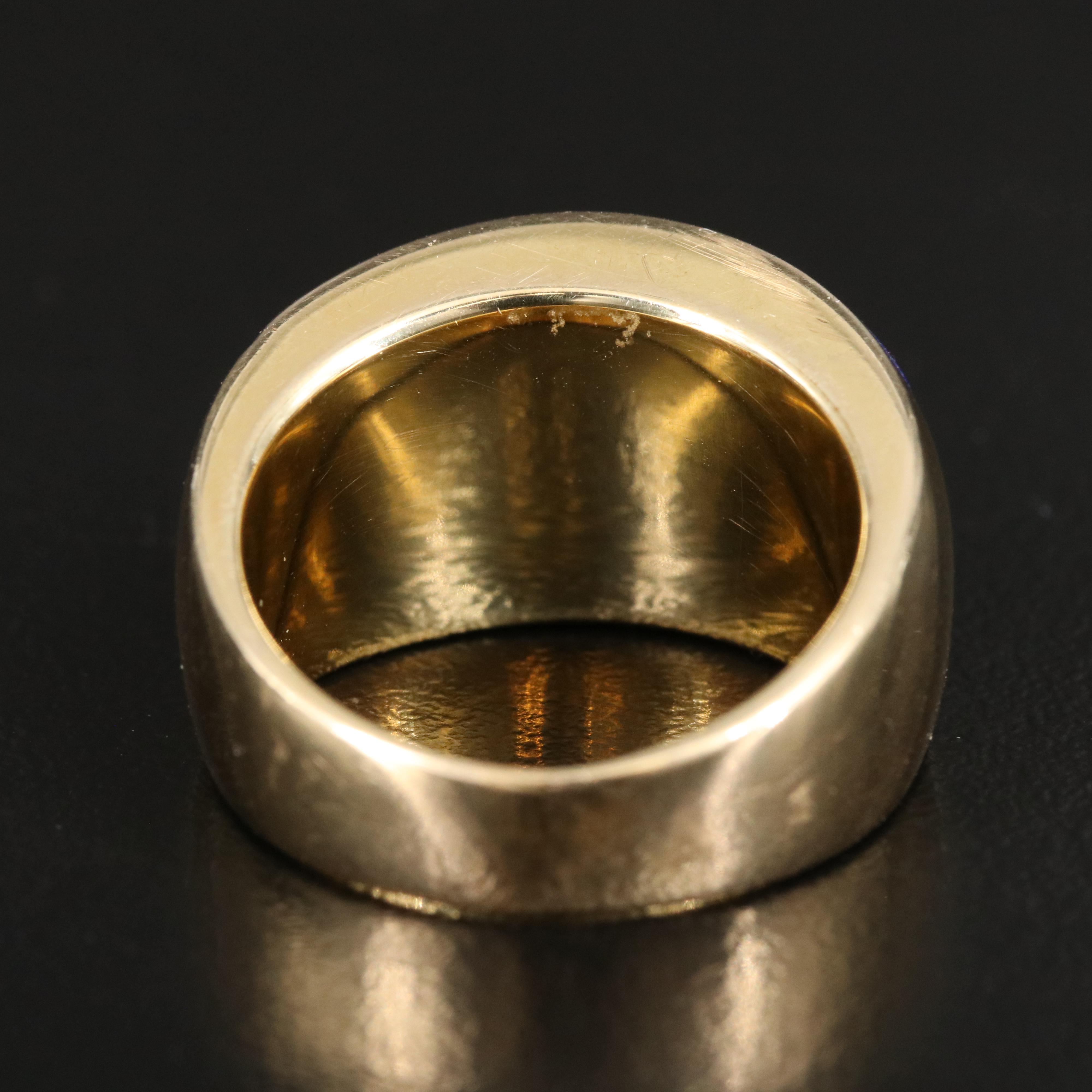 14K Diamond and Gemstone Inlay Ring