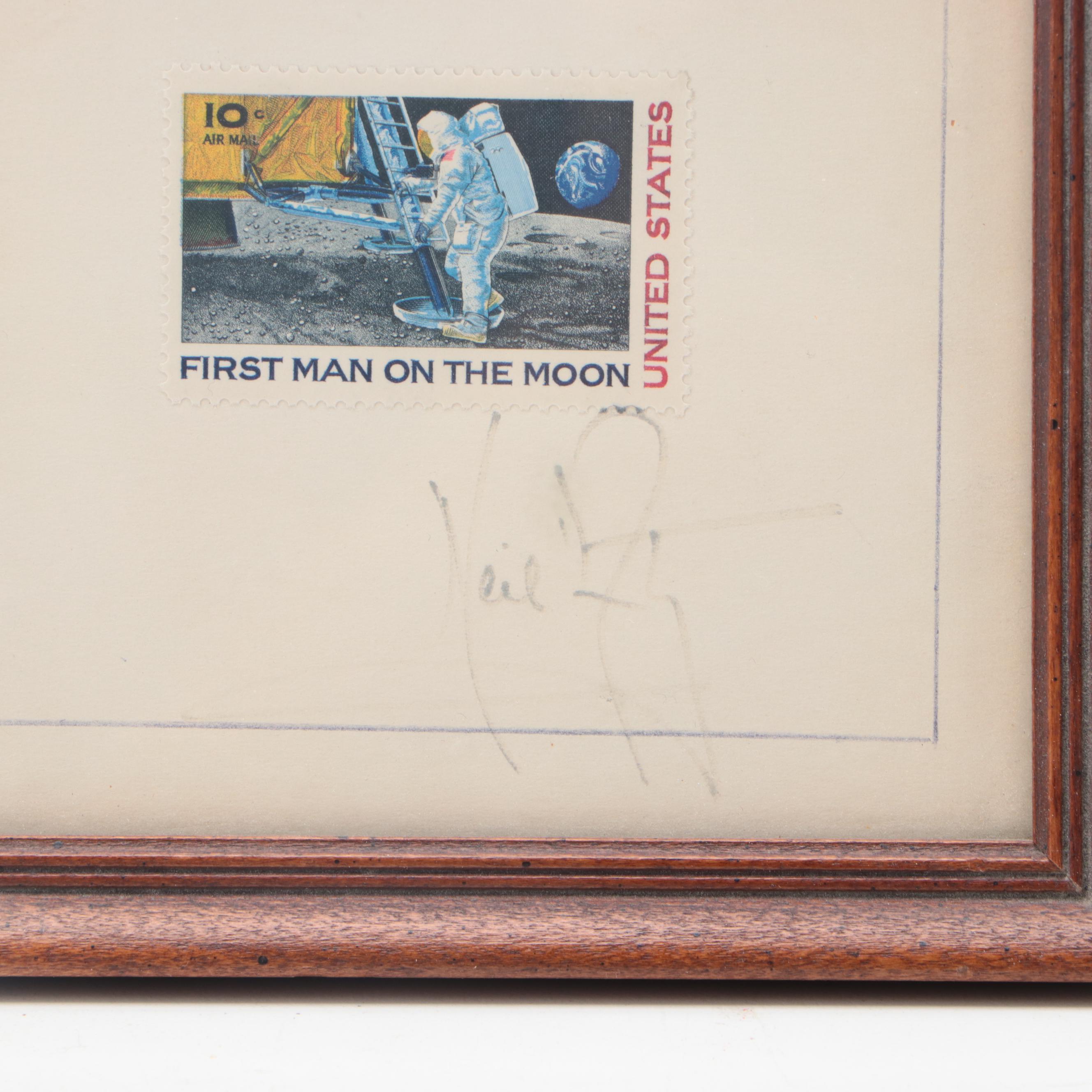 Framed Neil Armstrong Signature