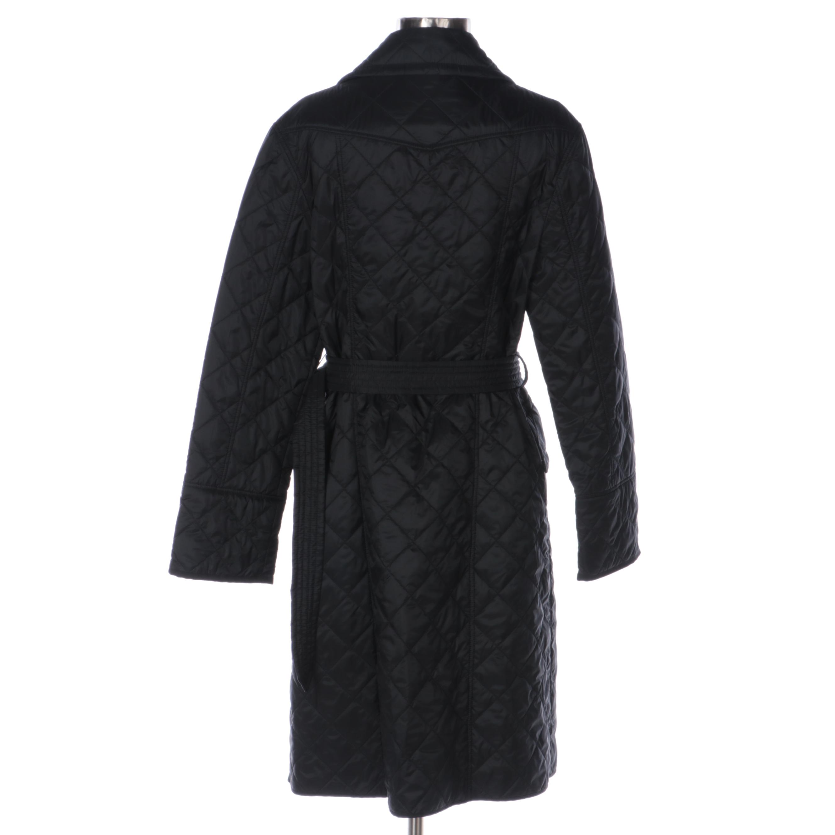 Burberry Puffer Trench Coat in Black Quilted Nylon