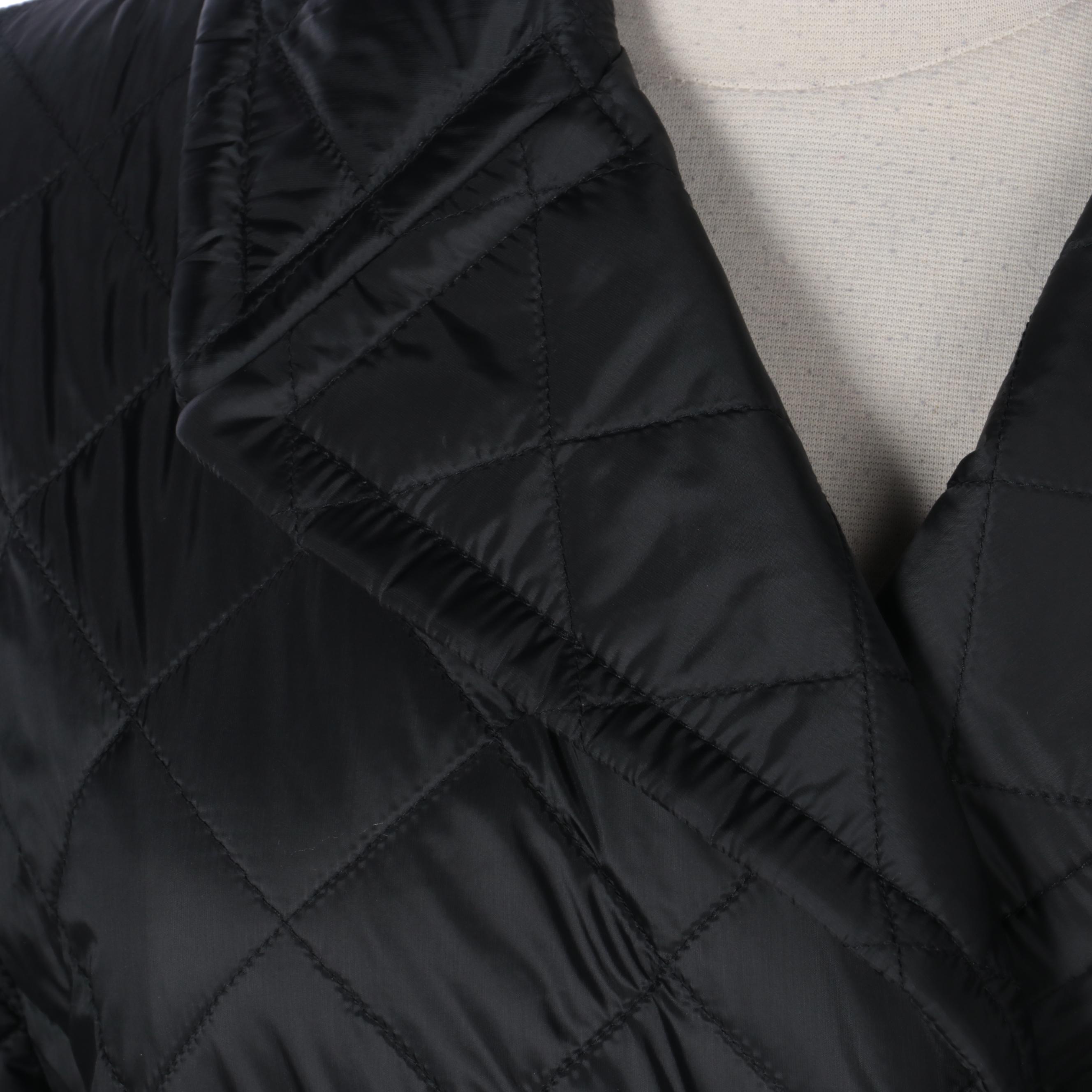 Burberry Puffer Trench Coat in Black Quilted Nylon