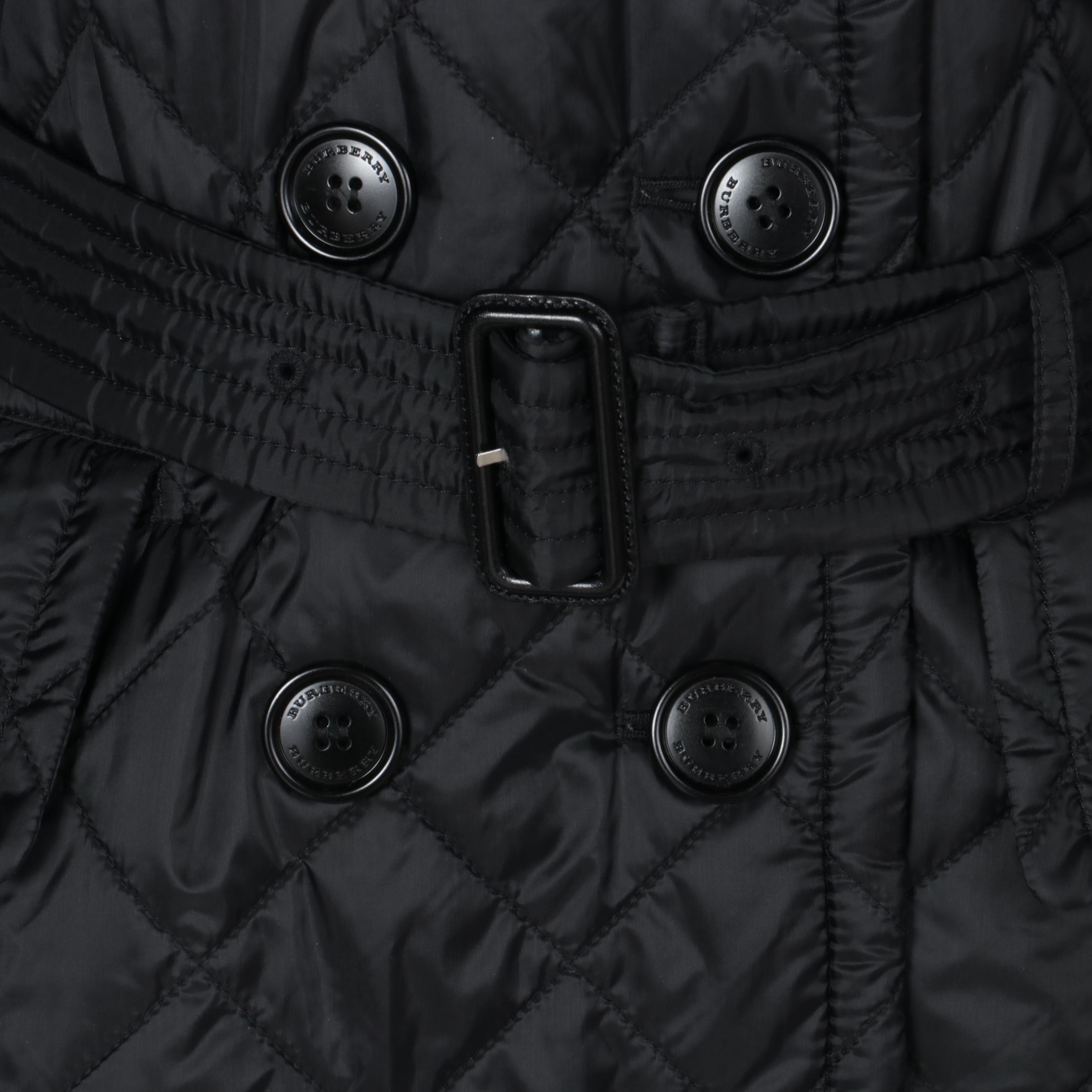 Burberry Puffer Trench Coat in Black Quilted Nylon