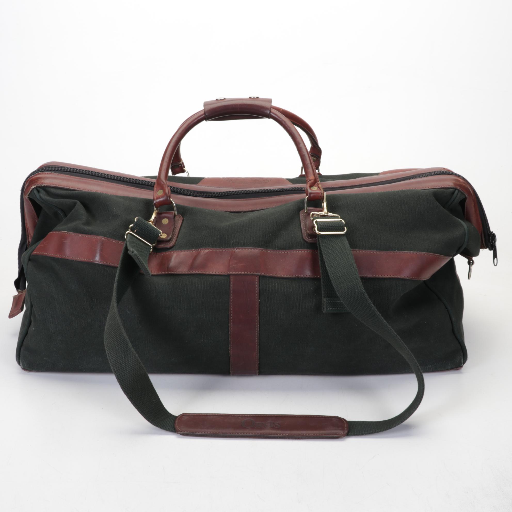 David King Leather Mid-Size Duffel and Orvis Canvas and Leather Utility Duffel