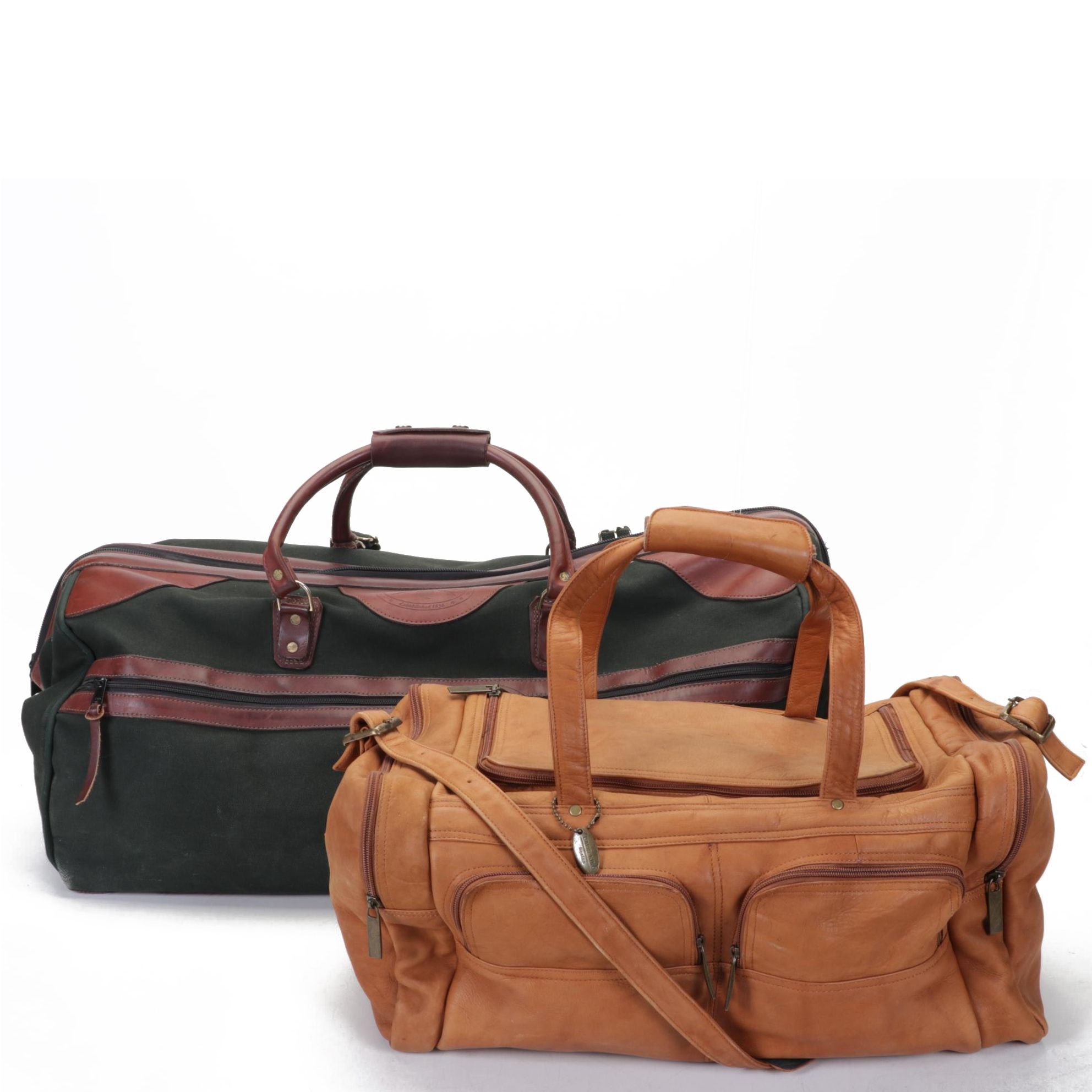 David King Leather Mid-Size Duffel and Orvis Canvas and Leather Utility Duffel