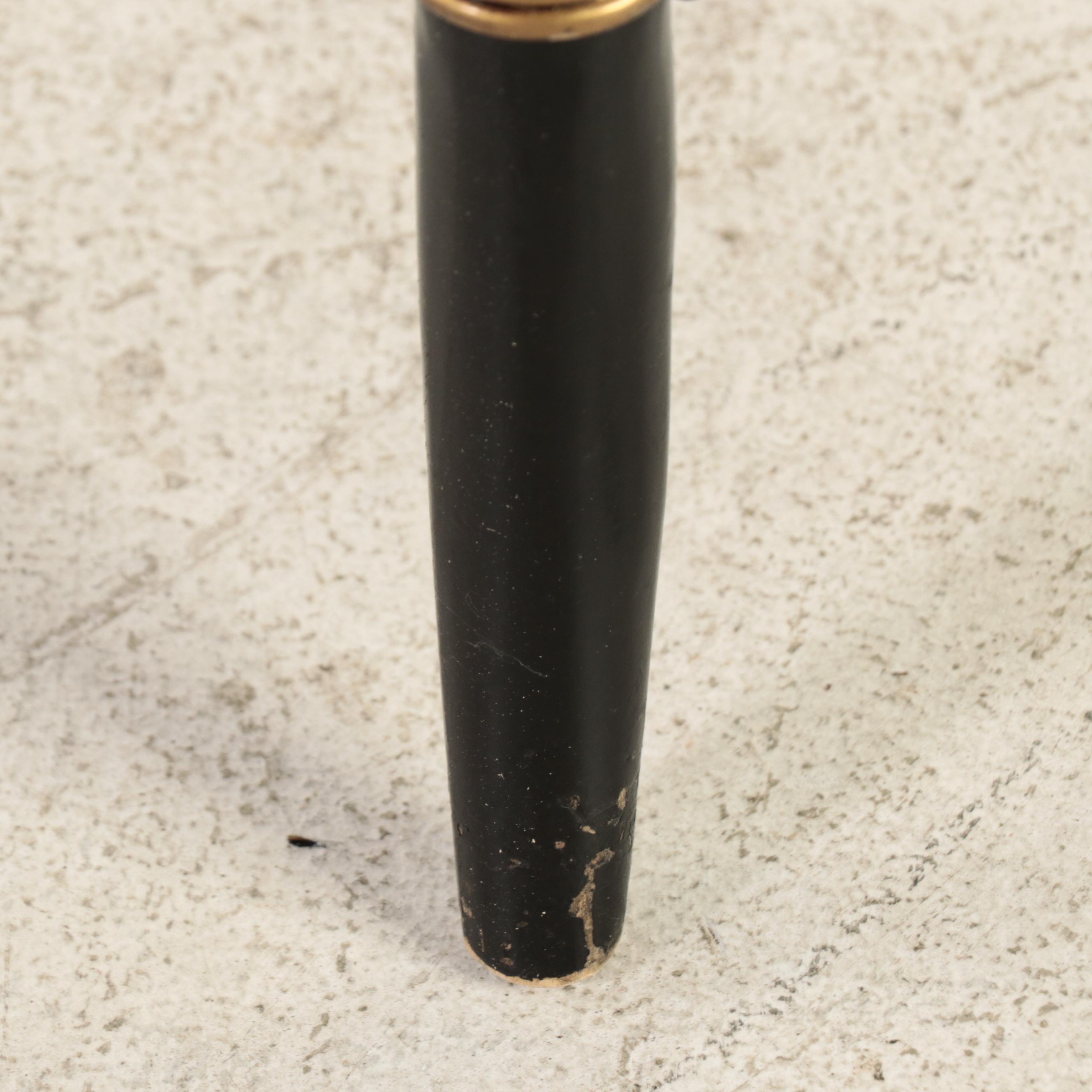 Drexel-Heritage Regency Style Ebonized and Giltwood Armchairs