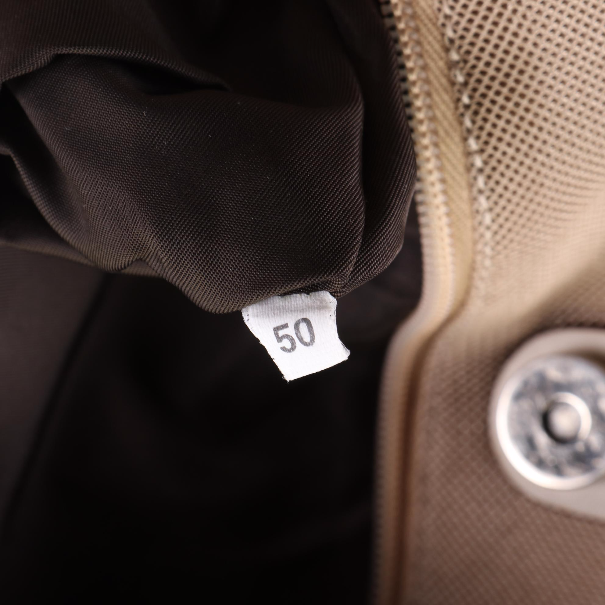 Prada Over-Sized Shoulder Bag in Smooth Beige Leather