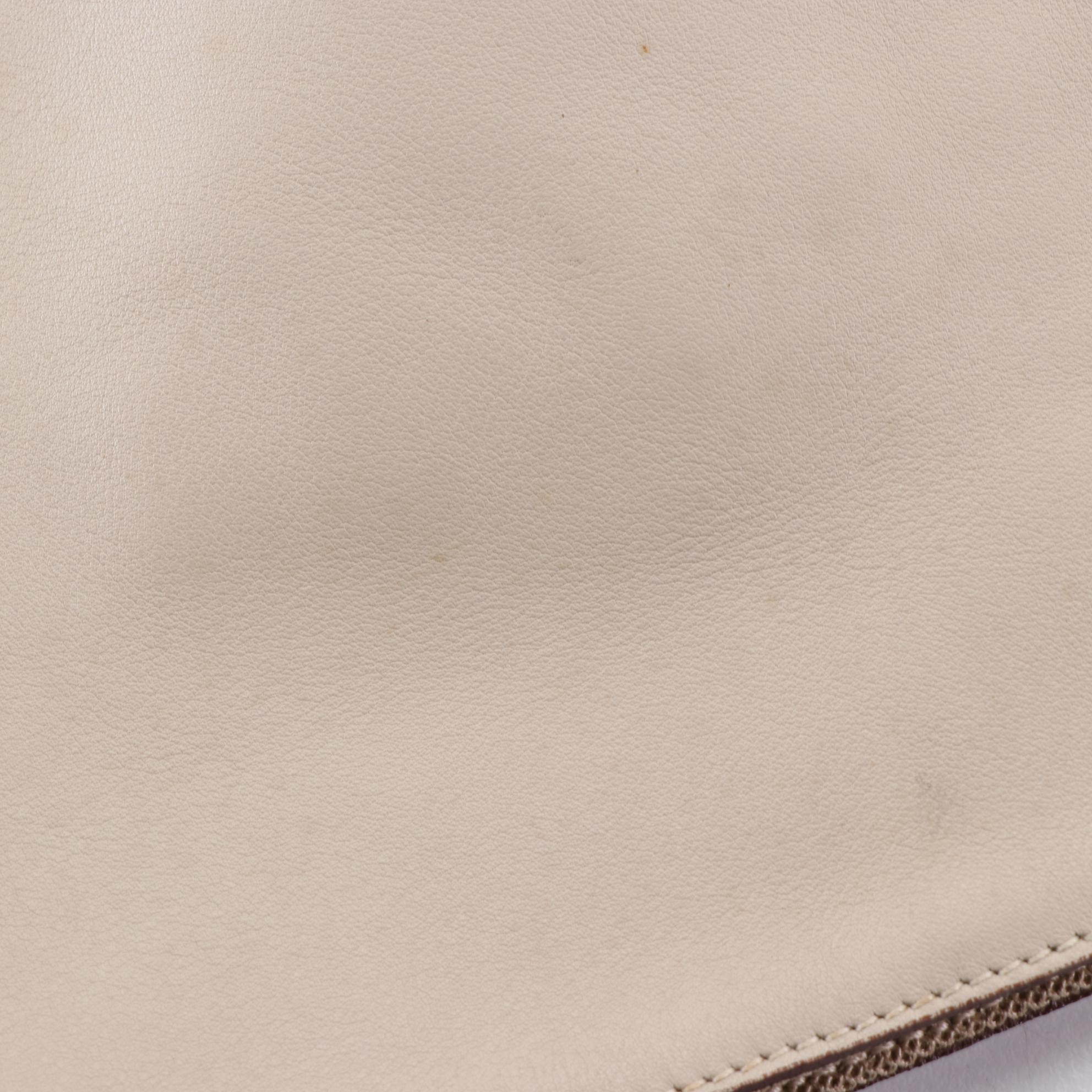 Prada Over-Sized Shoulder Bag in Smooth Beige Leather