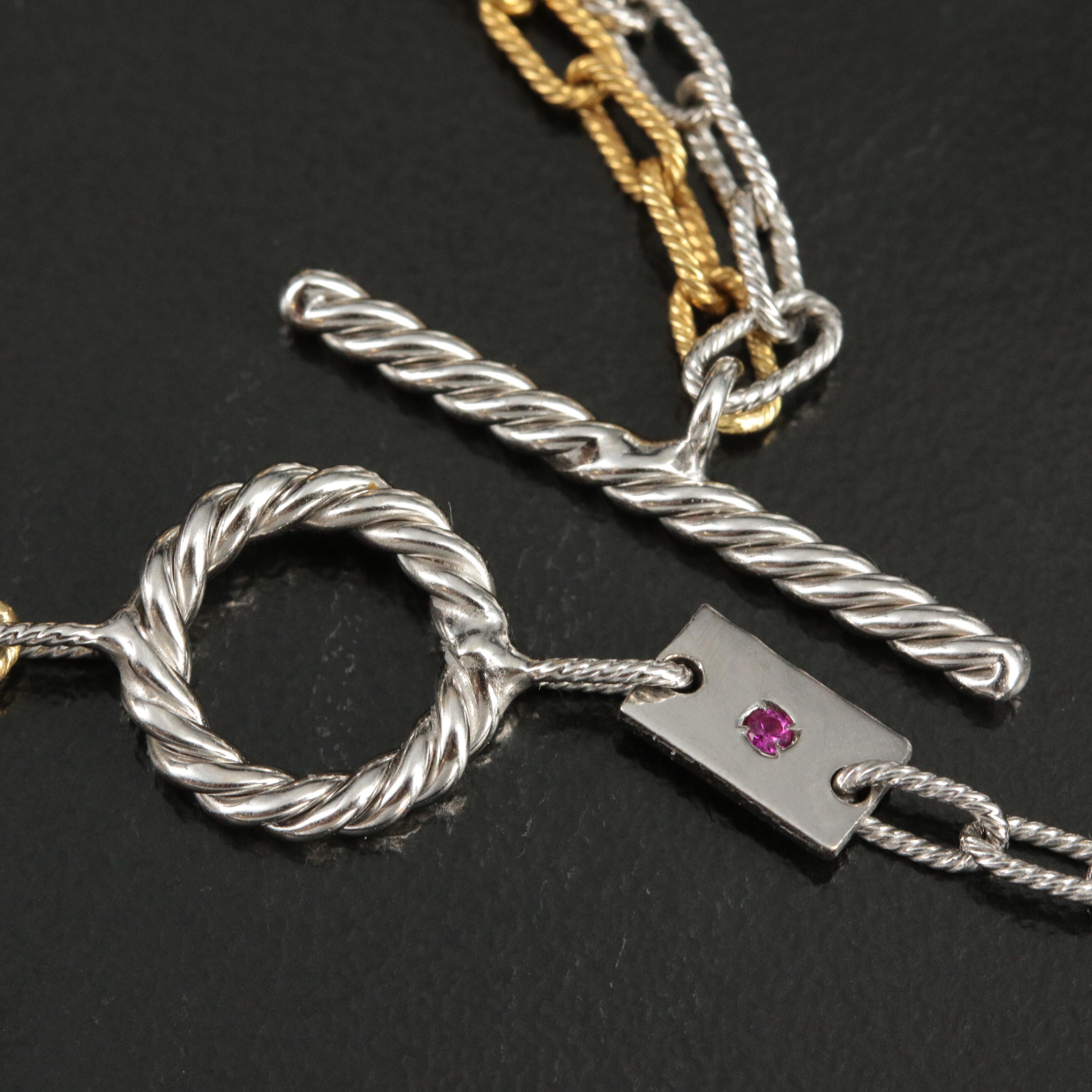 Roberto Coin 18K Two-Tone Double Row "Nugget" Toggle Bracelet