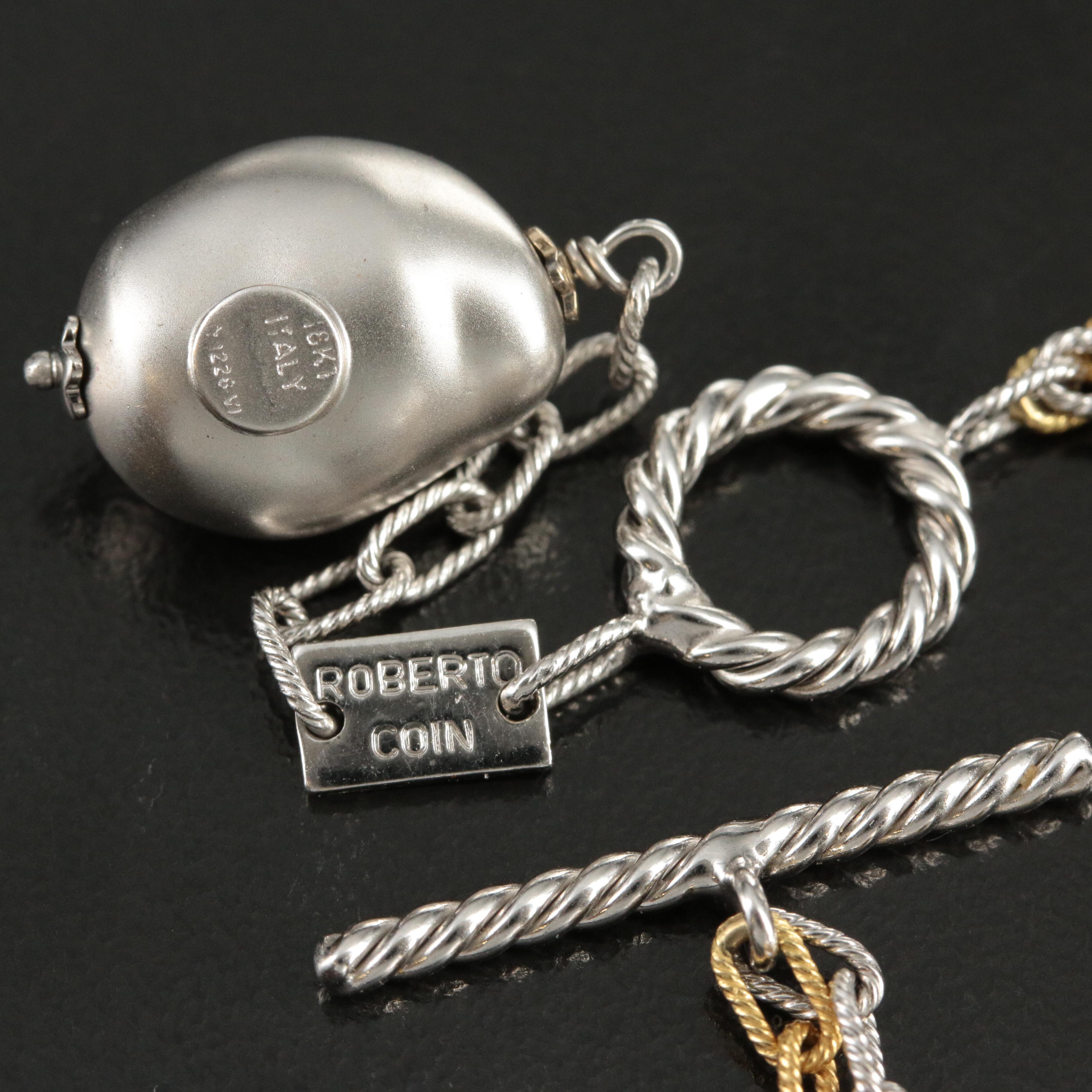 Roberto Coin 18K Two-Tone Double Row "Nugget" Toggle Bracelet