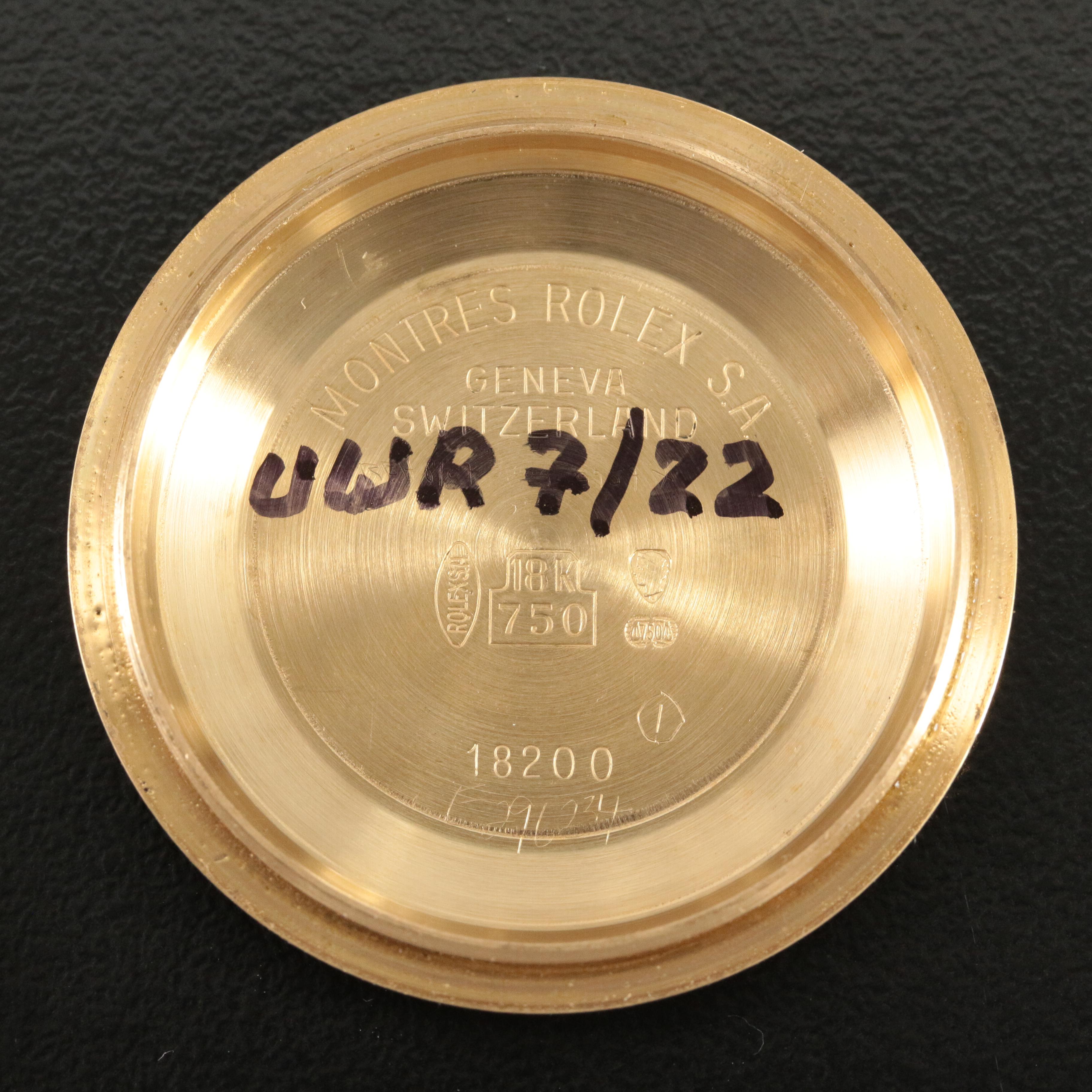 1990 Rolex Custom Diamond Dial Day-Date Watch