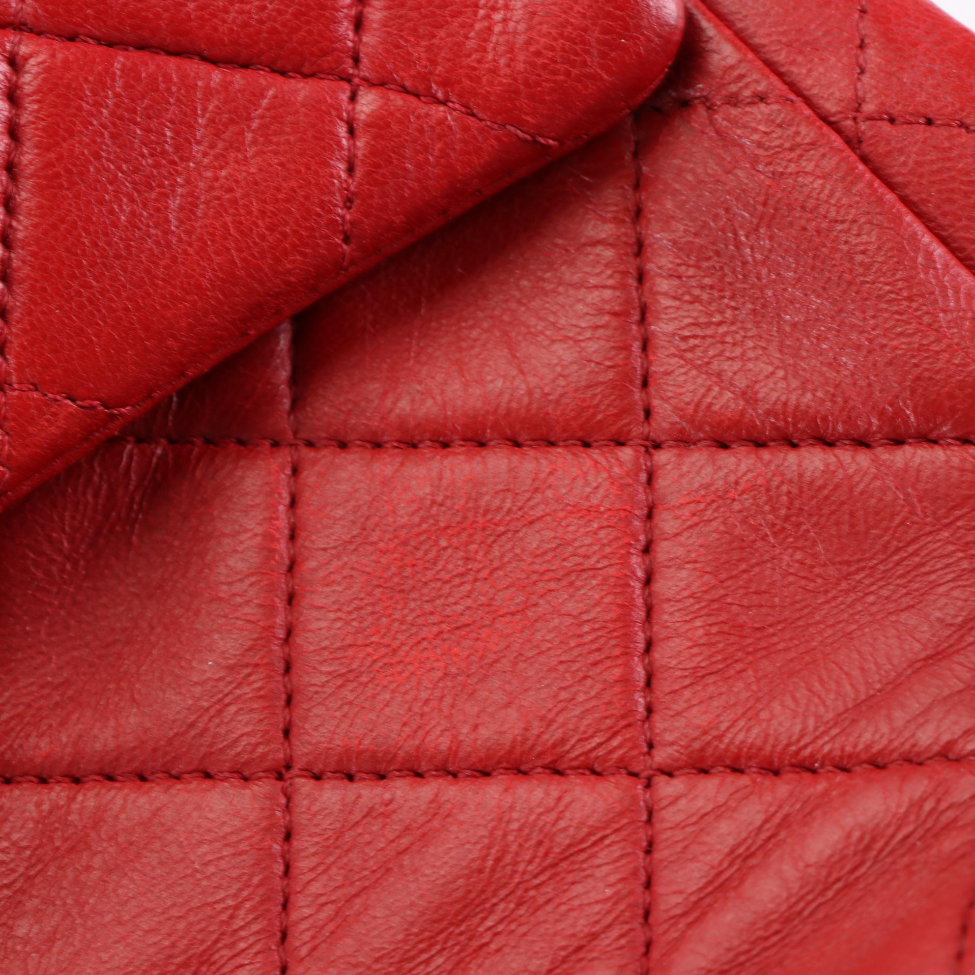 Chanel Timeless Classic Flap Medium Bag in Red Quilted Lambskin Leather