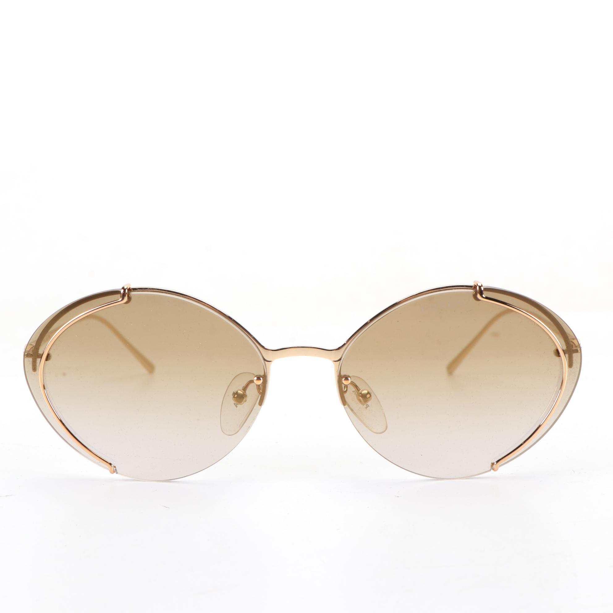 Prada SPR60U Oval Sunglasses with Case and Box