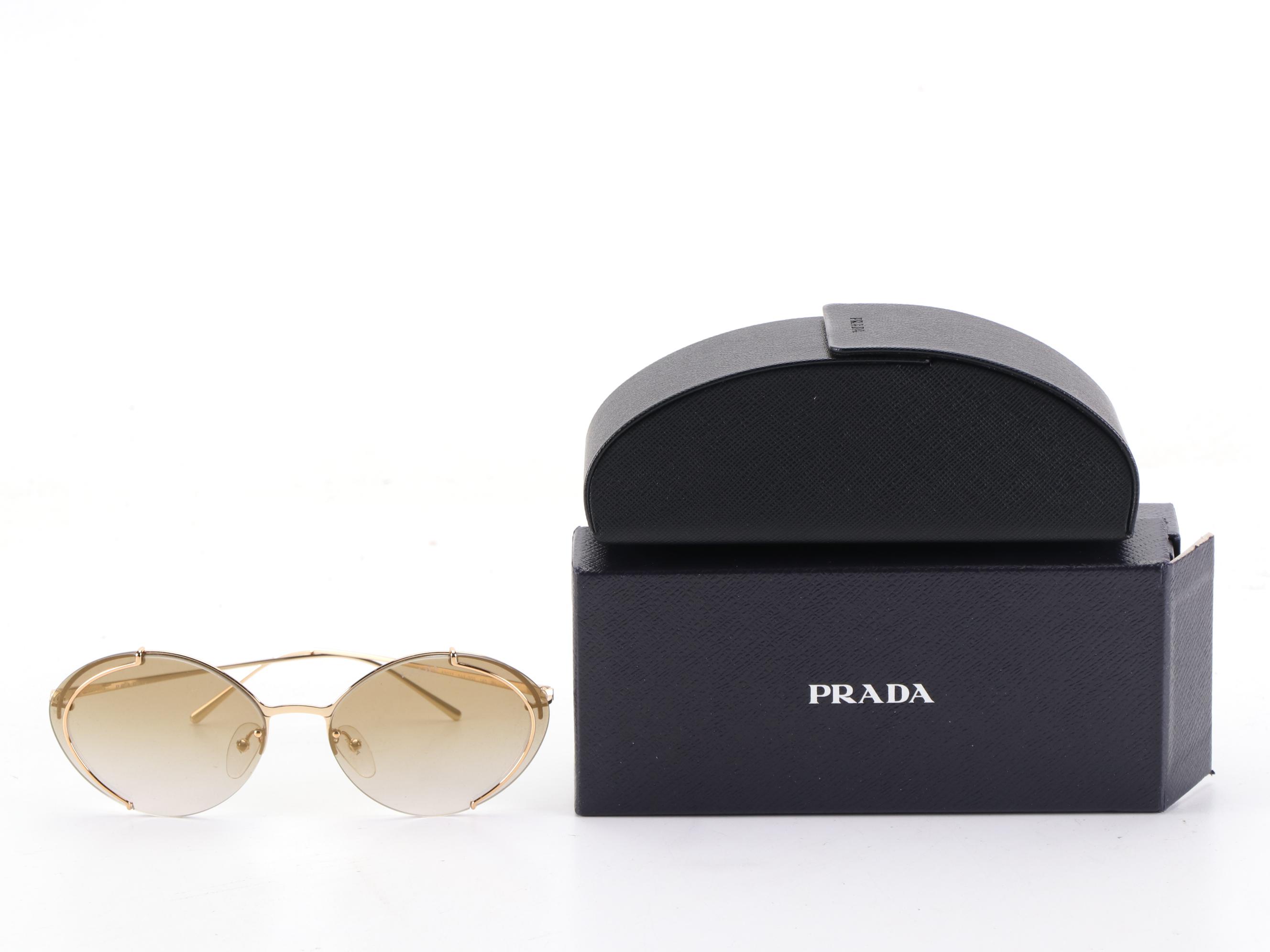 Prada SPR60U Oval Sunglasses with Case and Box