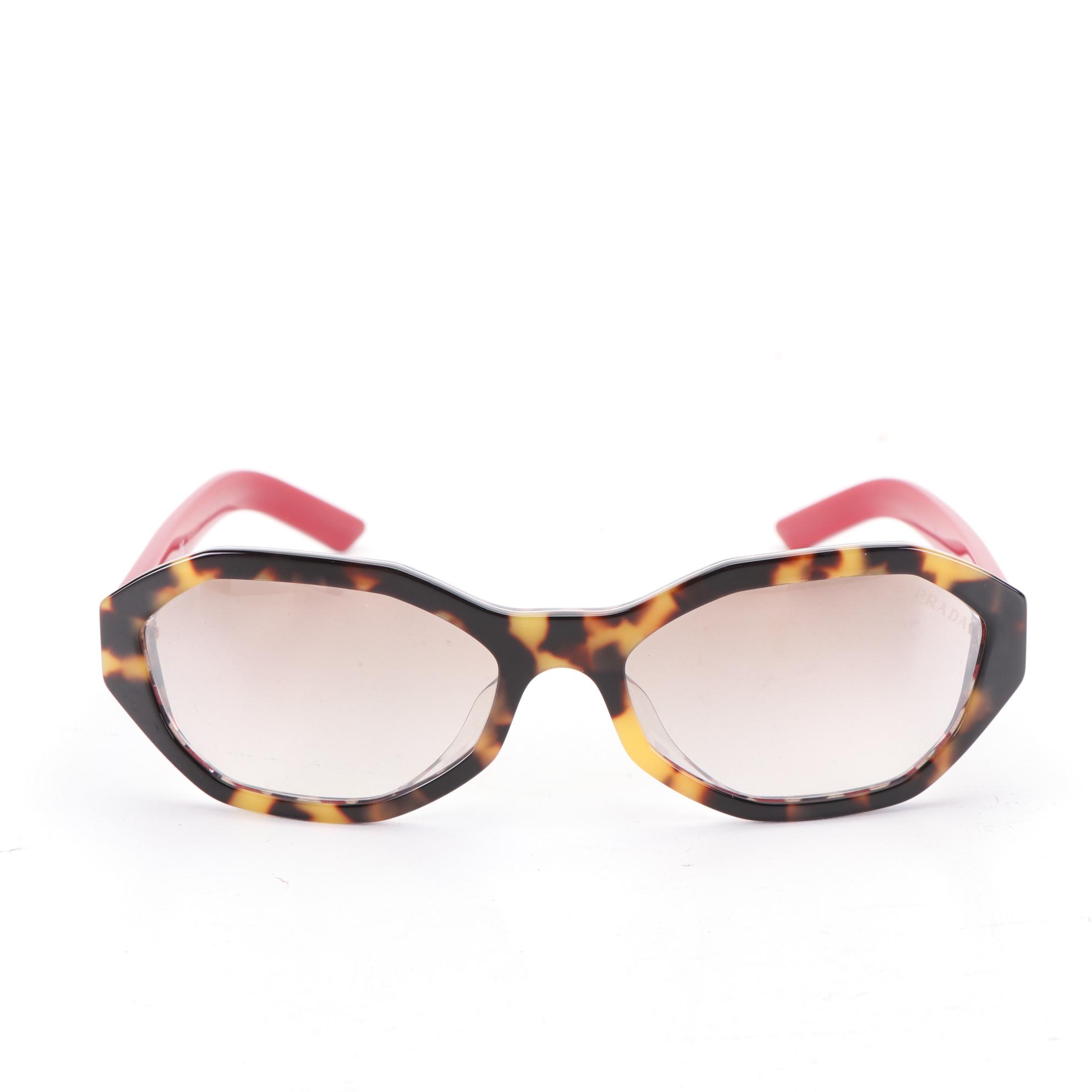 Prada SPR20V-F Havana Sunglasses with Case and Box