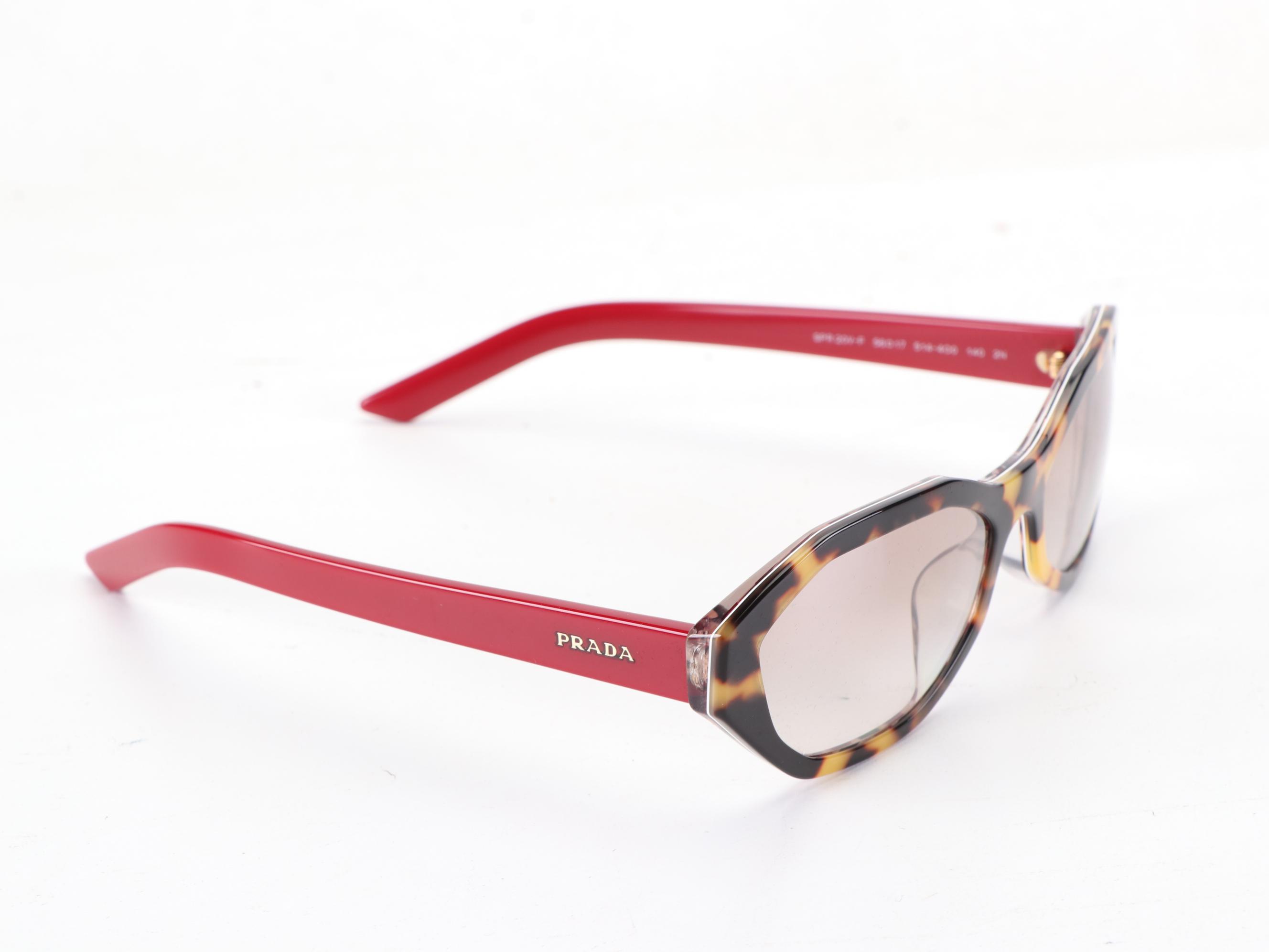 Prada SPR20V-F Havana Sunglasses with Case and Box