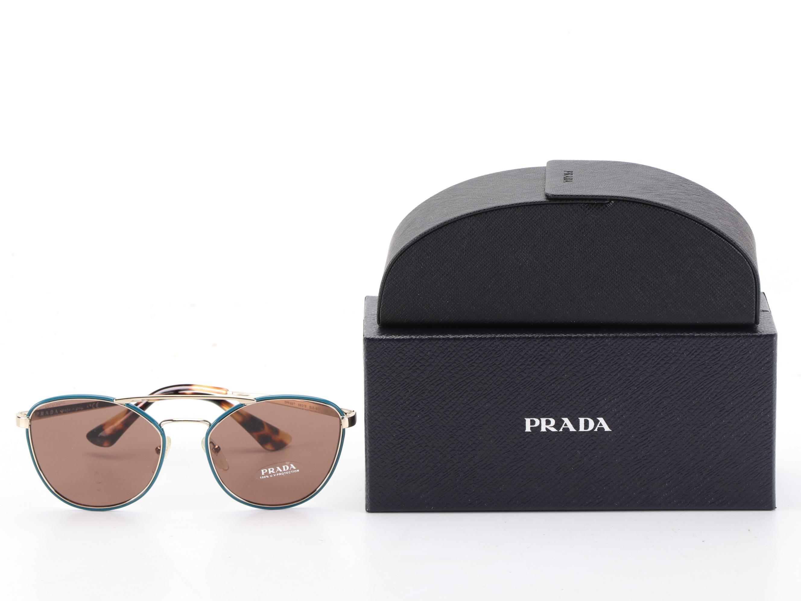 Prada SPR63T Pilot Sunglasses with Case and Box