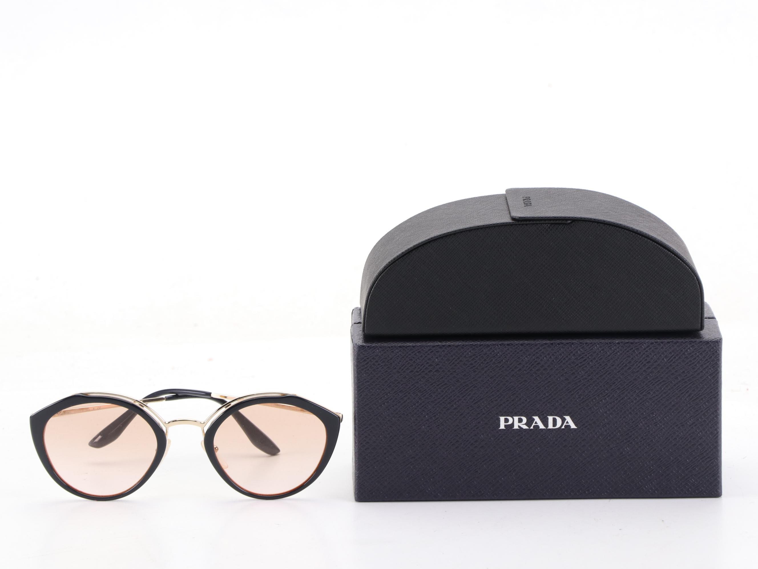 Prada SPR 18U Round Sunglasses with Case and Box