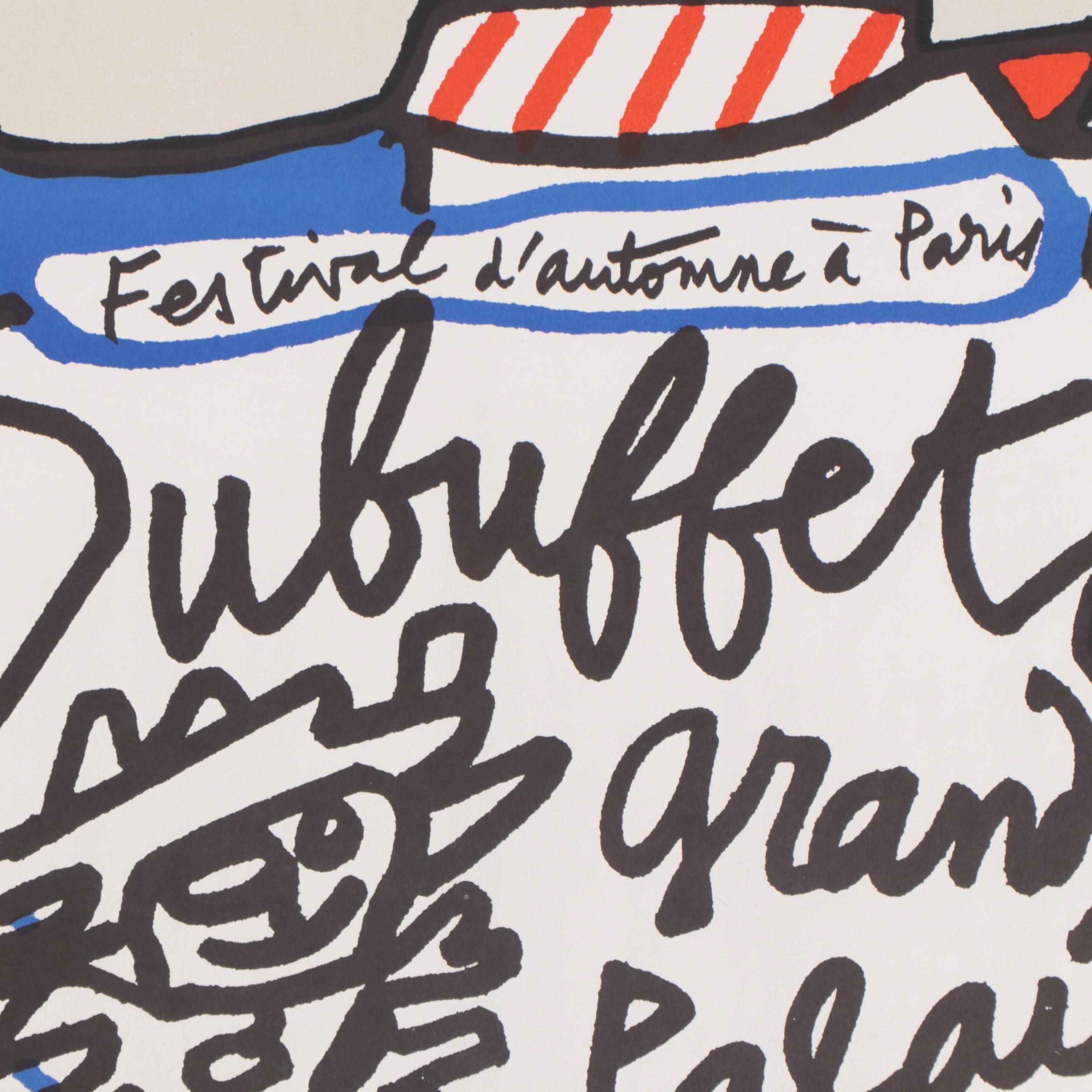Jean Dubuffet Color Lithograph Poster for Festival d'Automne à Paris, 1973