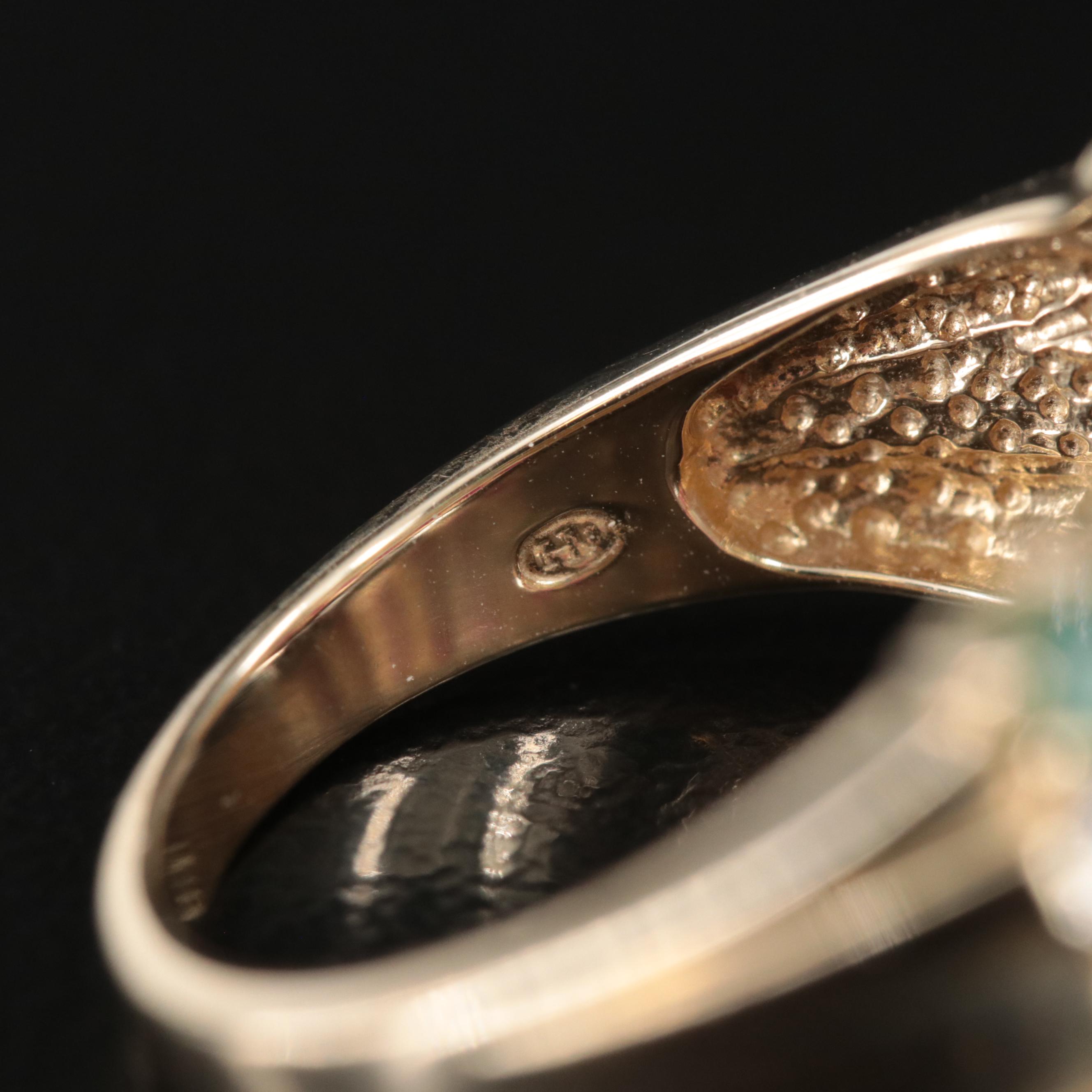 10K Ruby, Sapphire, Emerald and Diamond Ring