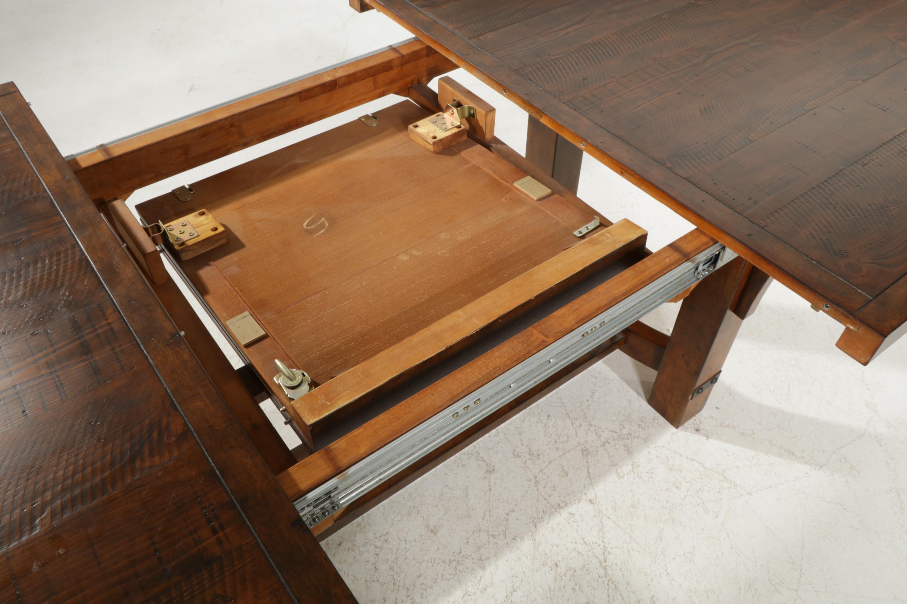 Contemporary Coster Dining Table with Four Chairs and Bench