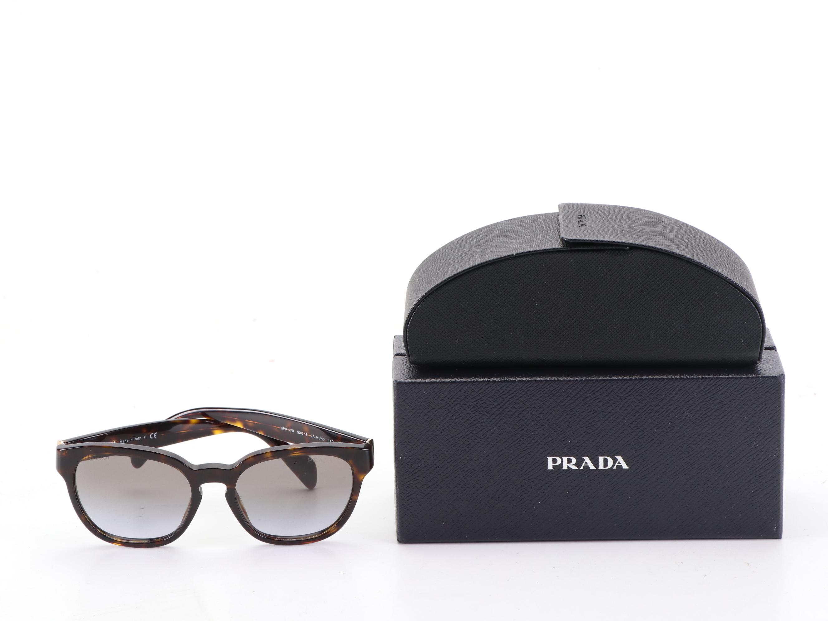 Prada SPR17R Square Sunglasses with Case and Box