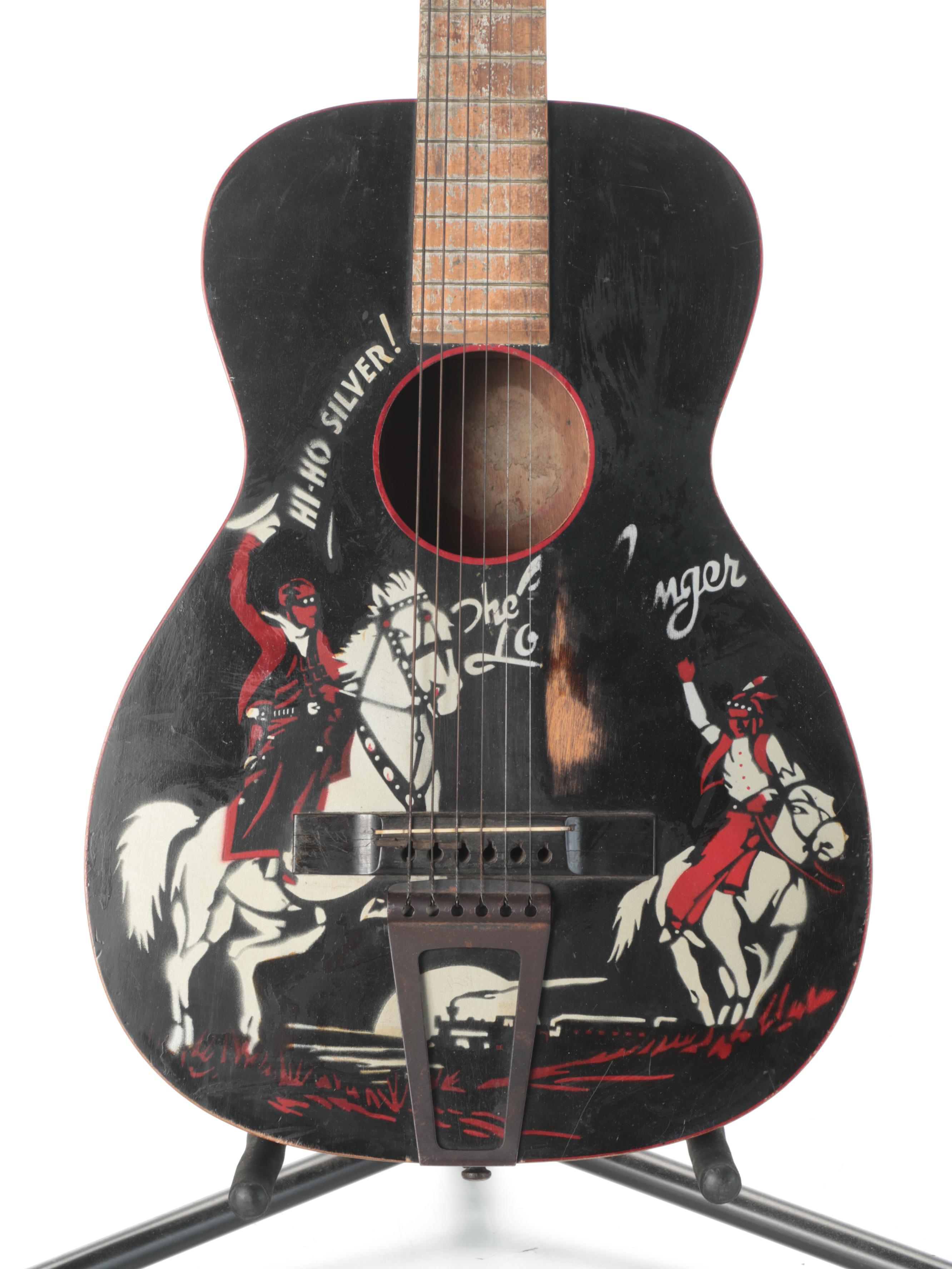 Supertone "Lone Ranger" Wood Parlor Guitar, Mid-20th Century