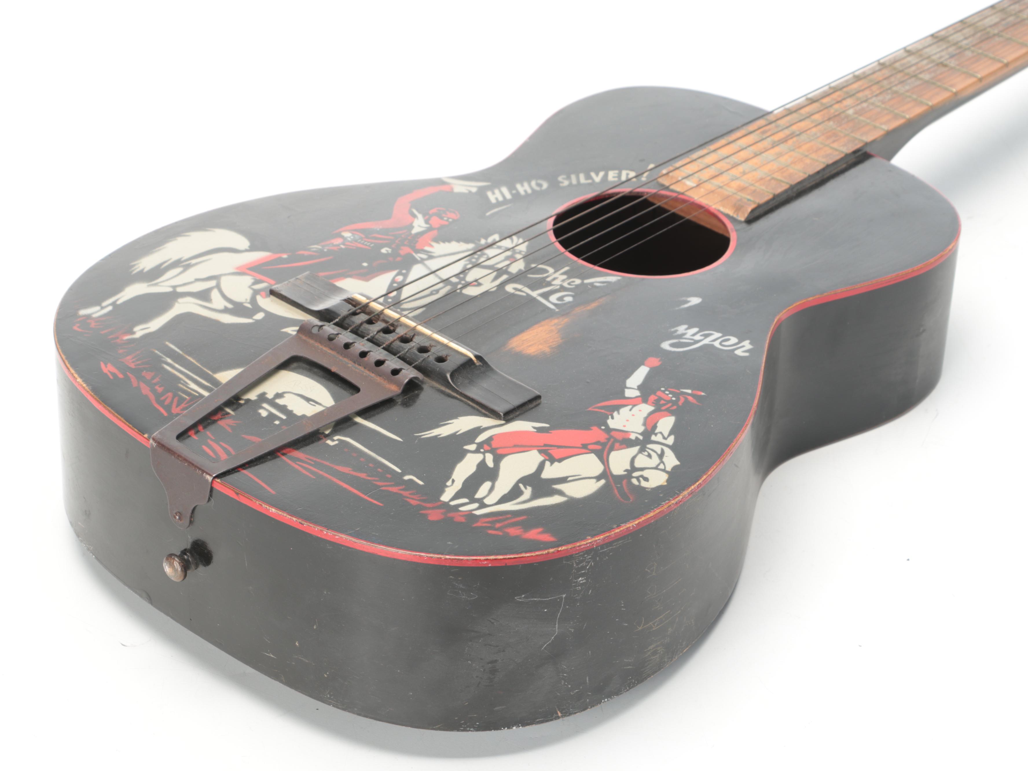 Supertone "Lone Ranger" Wood Parlor Guitar, Mid-20th Century