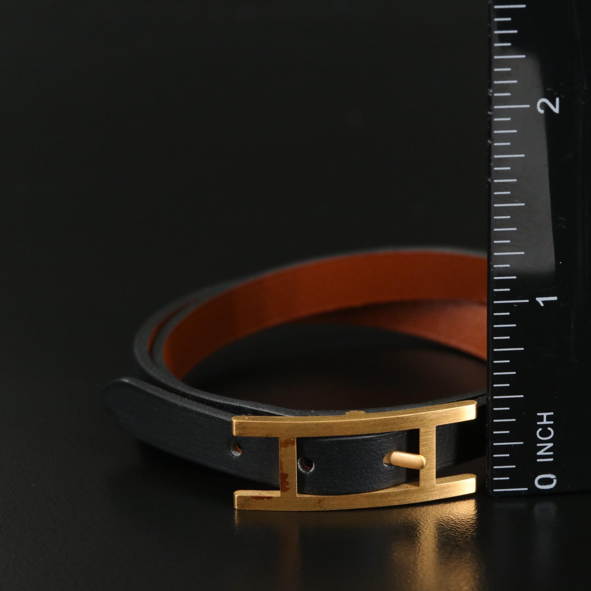 Hermès Behapi Double Tour Leather Bracelet