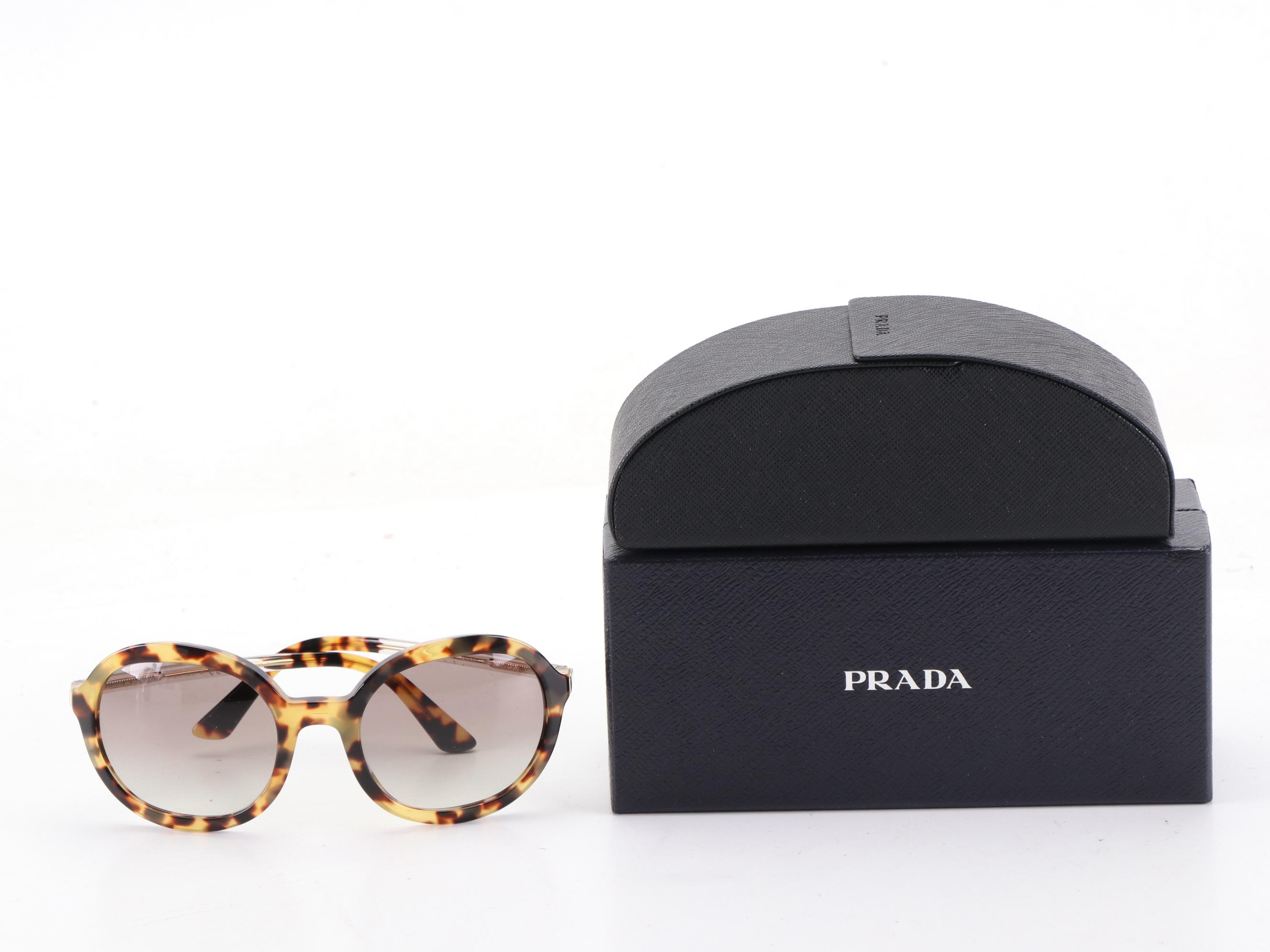 Prada SPR09V-F Round Sunglasses with Case and Box