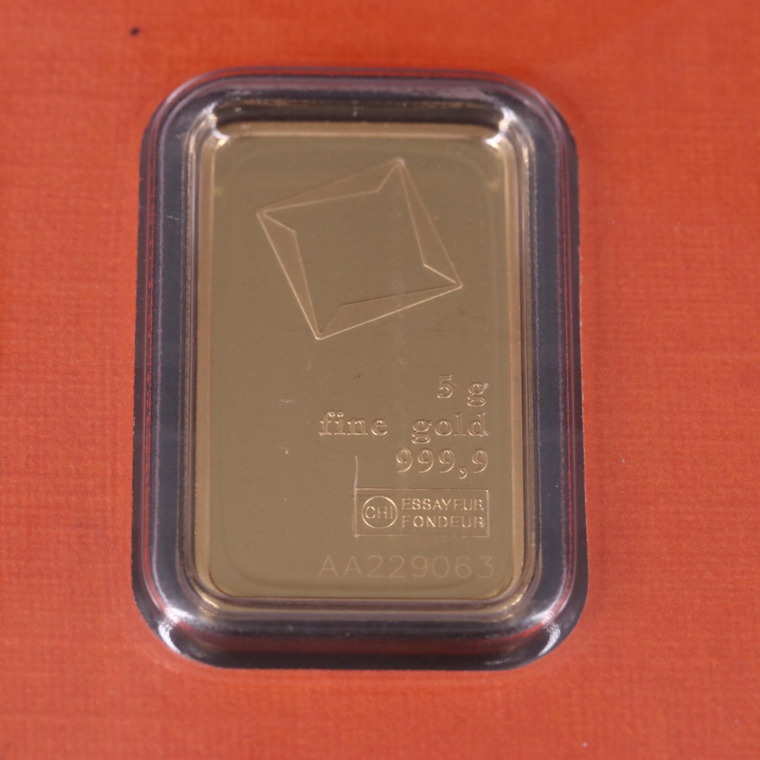 Two Small Swiss .999 Gold Bars