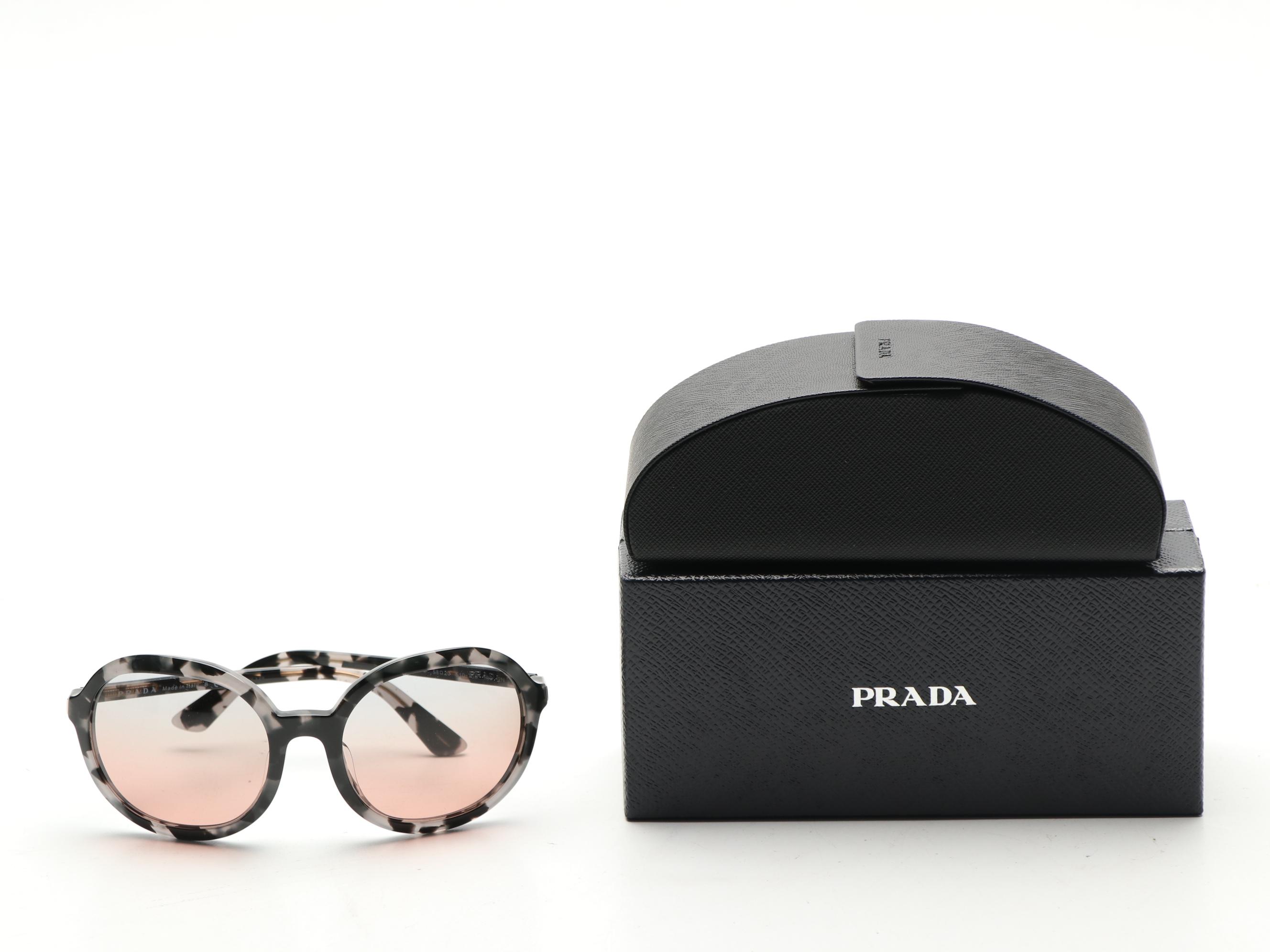 Prada SPR09V-F Round Sunglasses with Case and Box