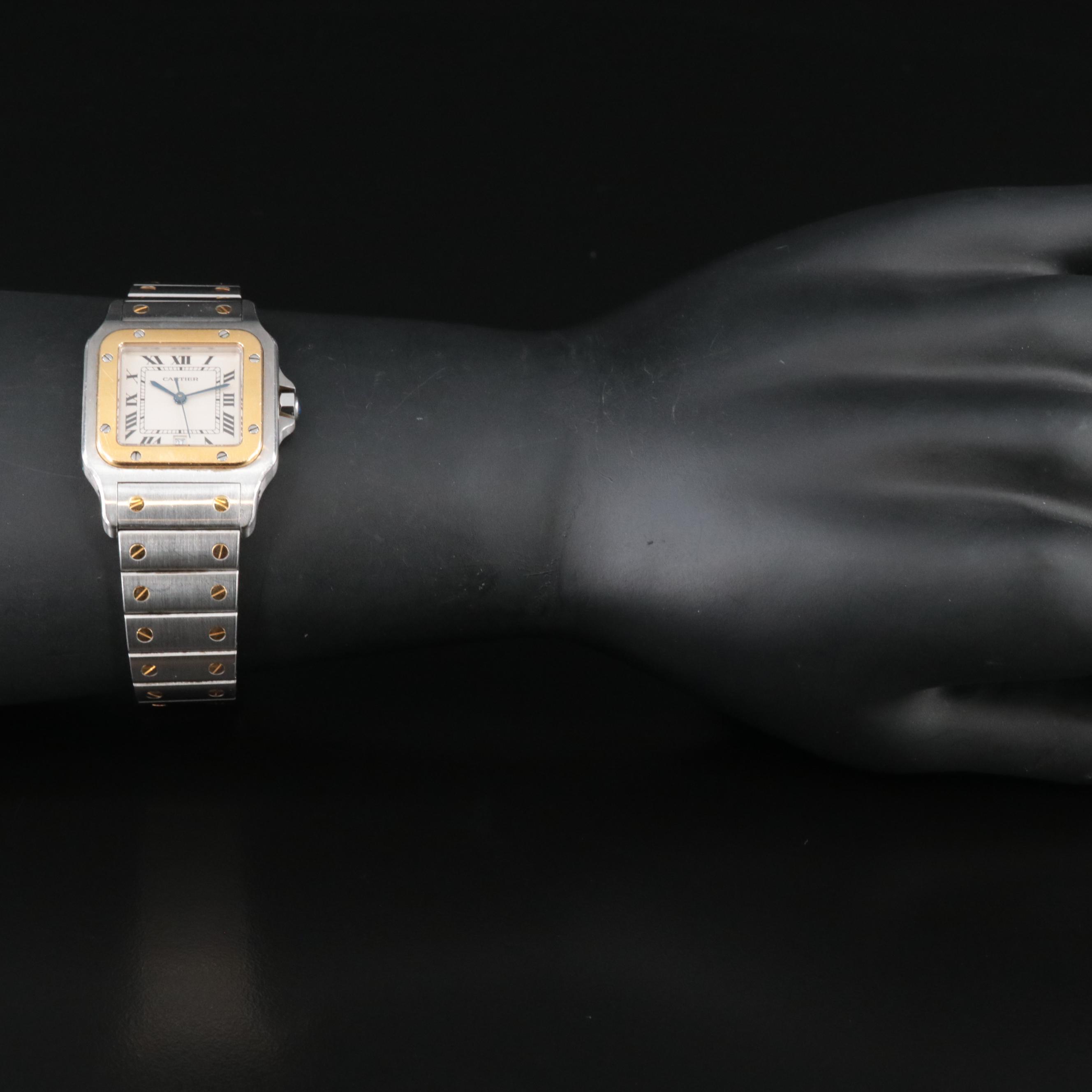 18K and Stainless Steel Cartier Santos de Cartier Quartz Watch