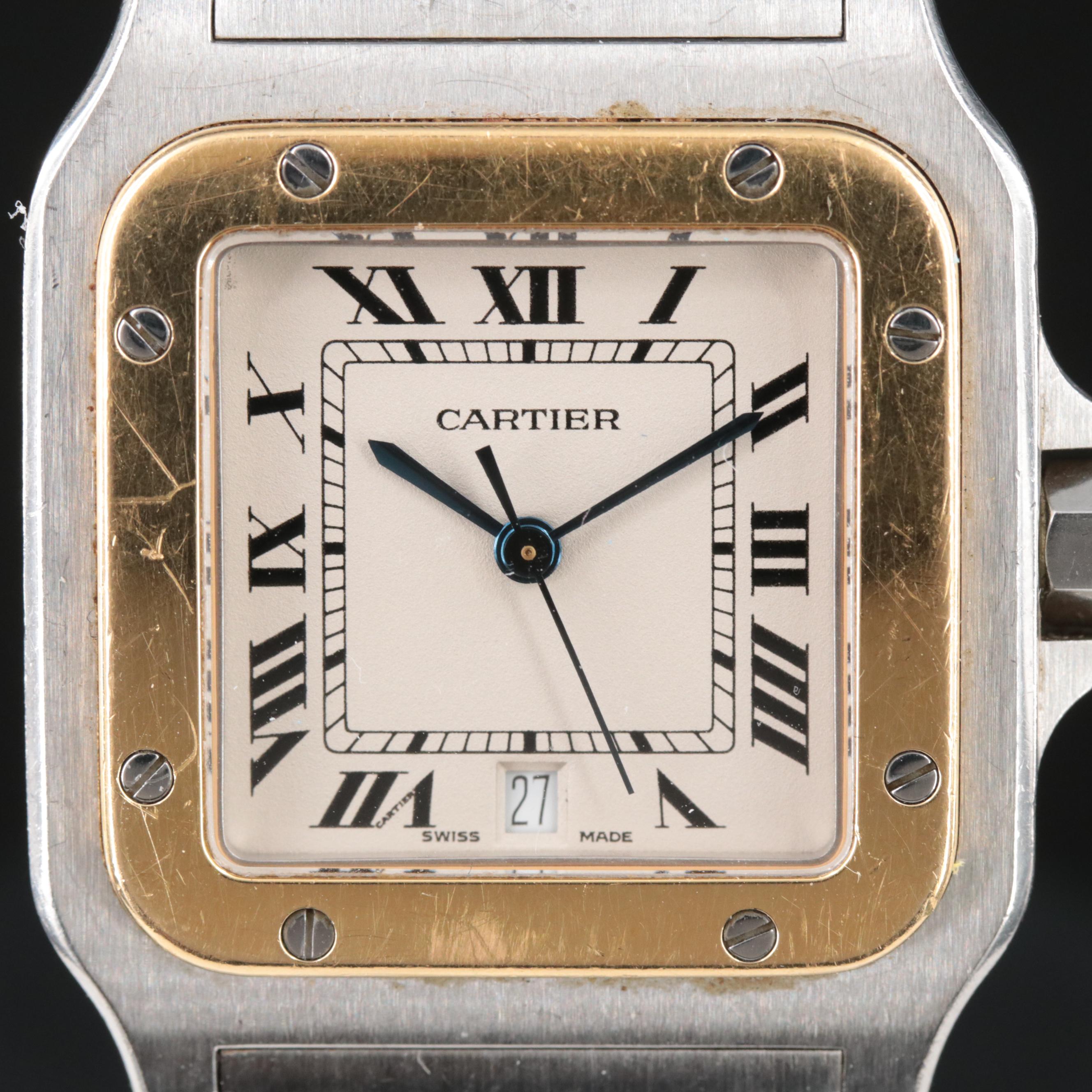 18K and Stainless Steel Cartier Santos de Cartier Quartz Watch