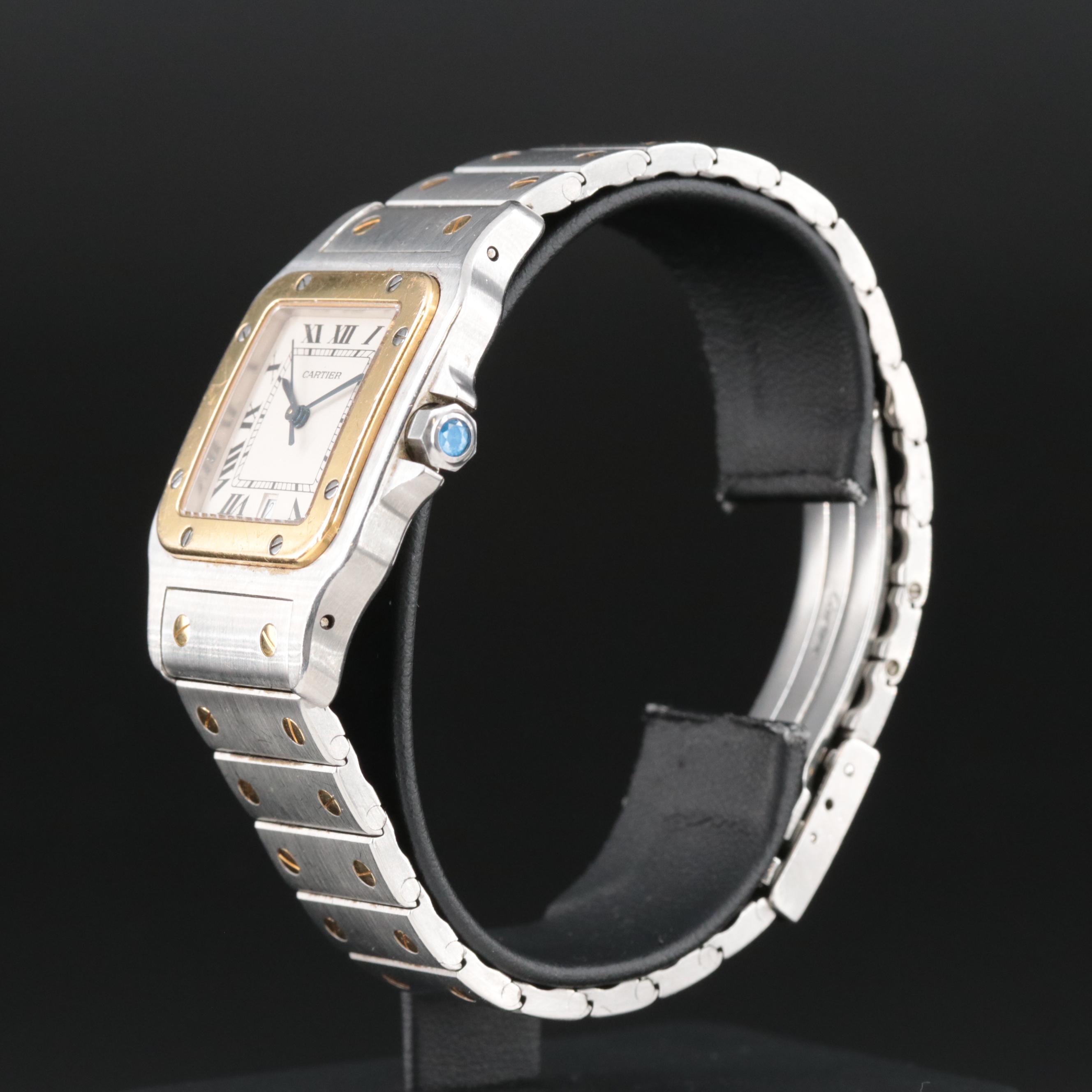 18K and Stainless Steel Cartier Santos de Cartier Quartz Watch