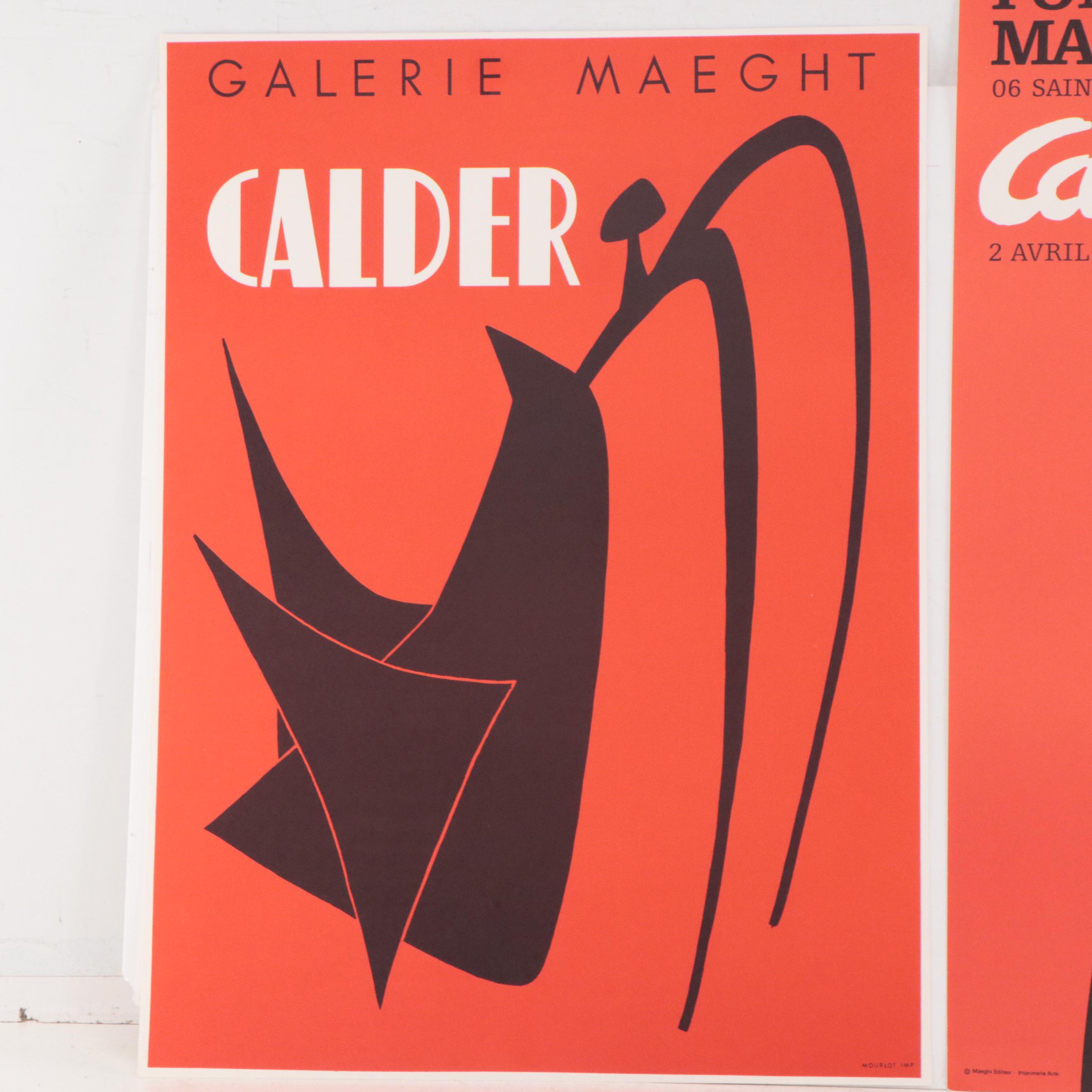 Alexander Calder Color Lithograph Posters for Maeght, 1959 and 1969