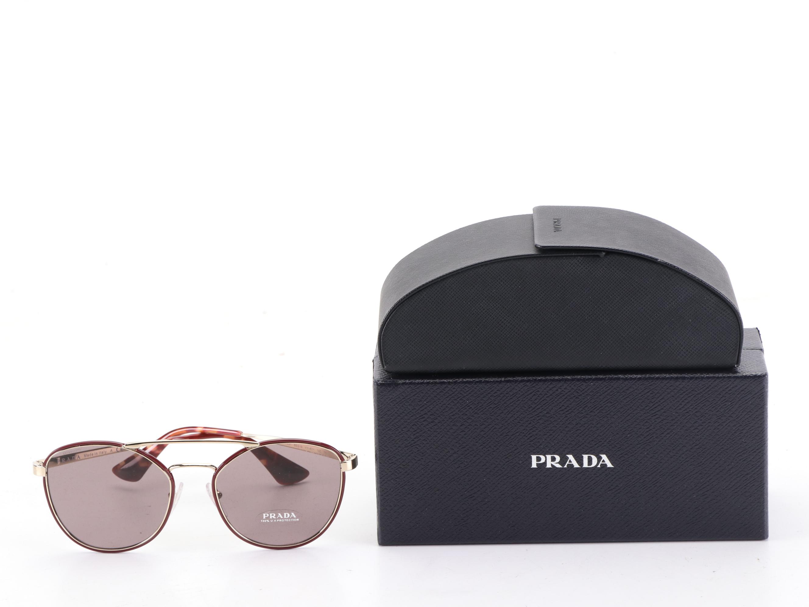 Prada SPR63T Aviator Sunglasses with Case and Box