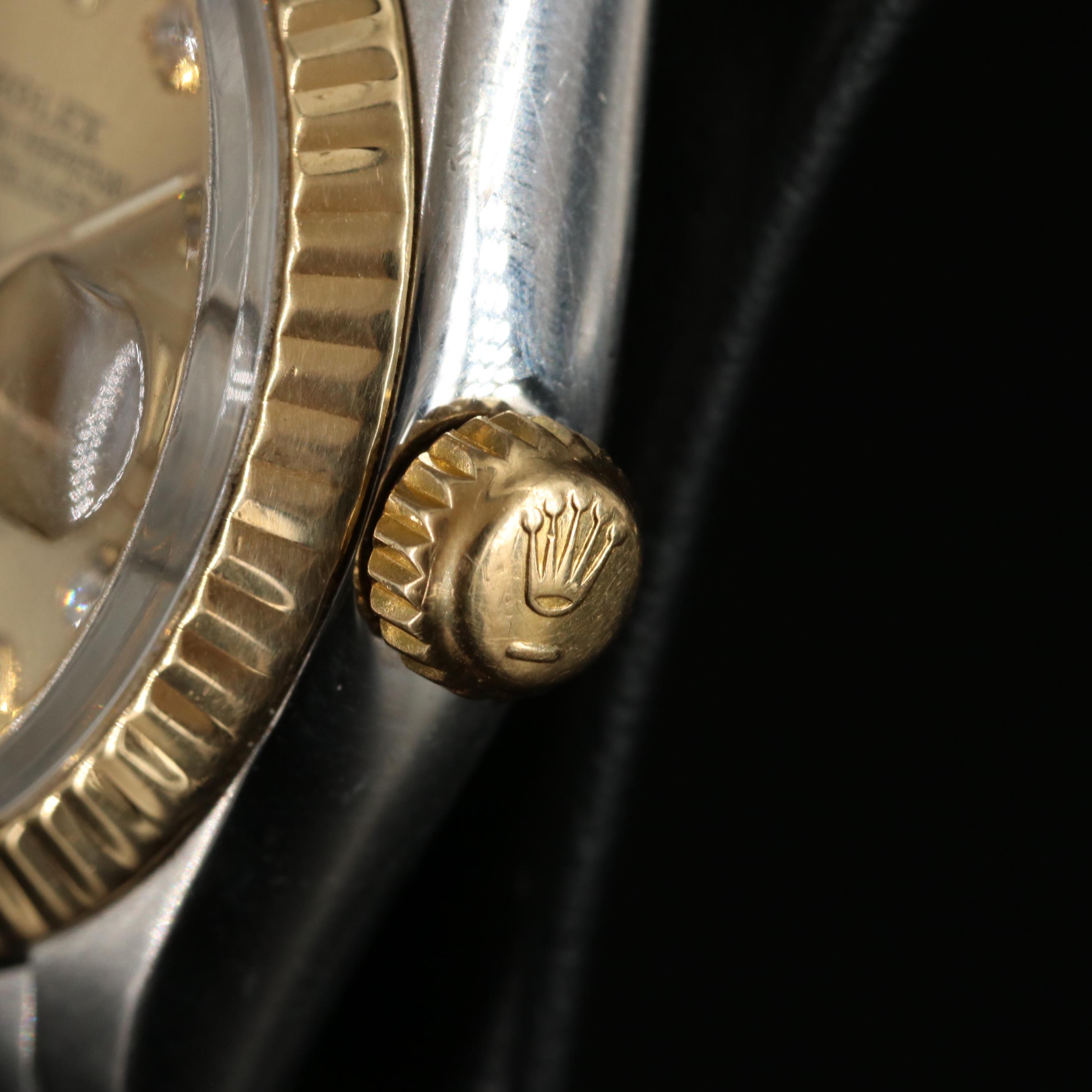 Rolex Custom Diamond Dial Oyster Perpetual Datejust Watch