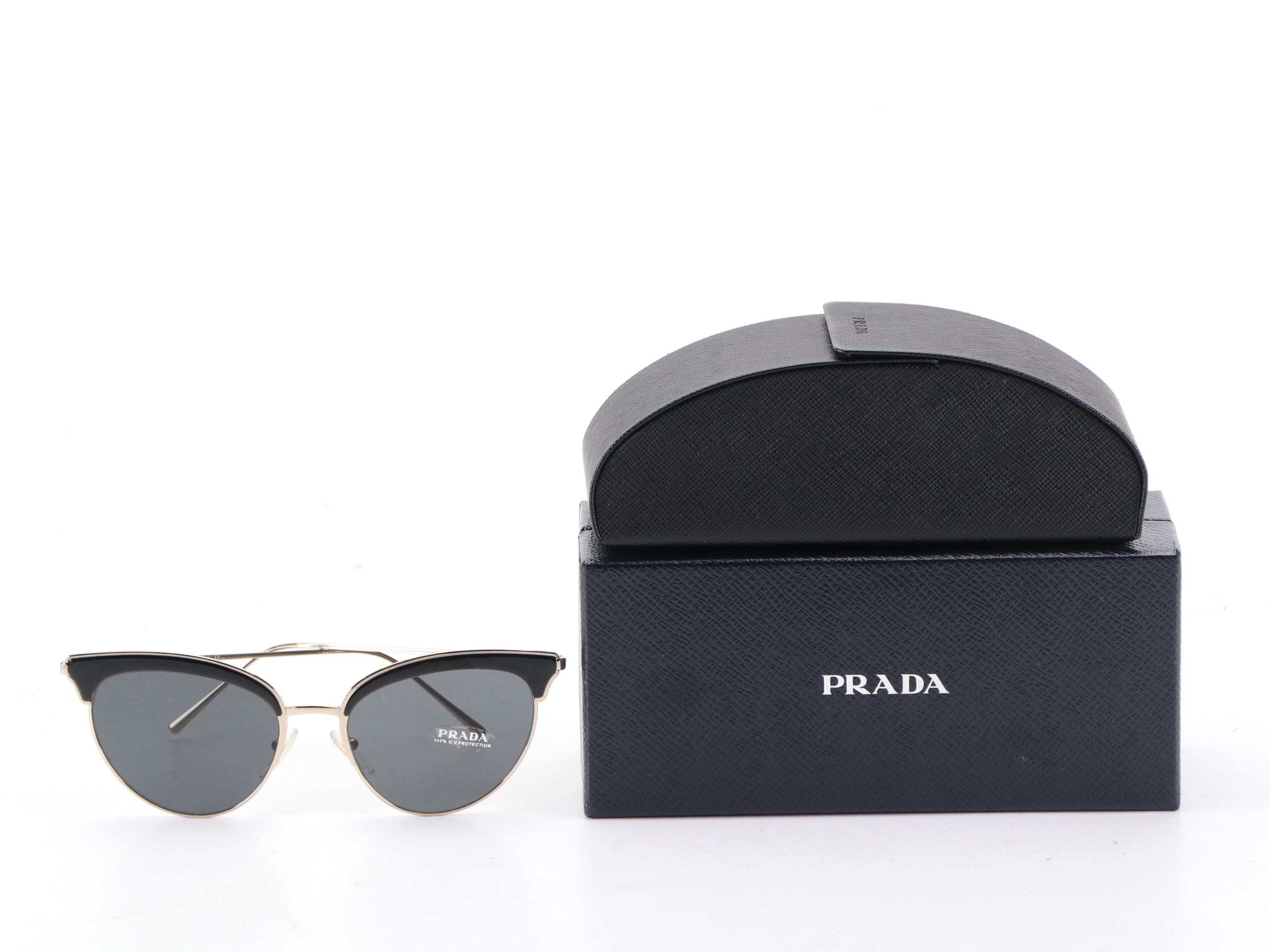 Prada SPR60V Modified Cat Eye Sunglasses with Case and Box
